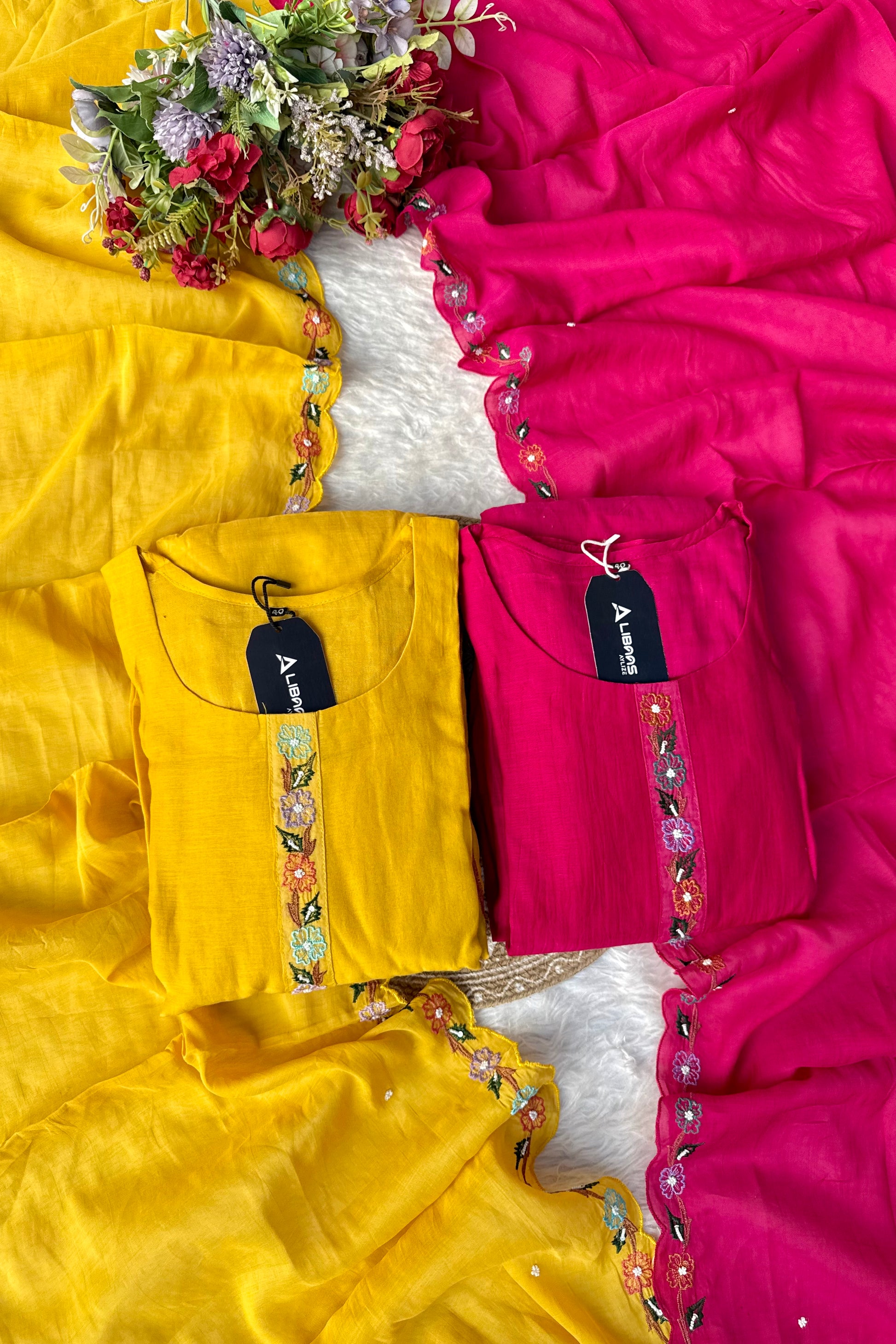 “Gulshan” Gul-E-Noor Banarsi Mul Chanderi A-Line Kurta Set