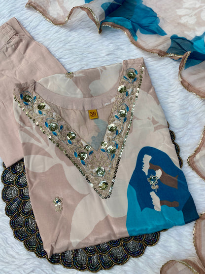 “Misty” Crepe Silk kurti bottom with dupatta set 🛍️