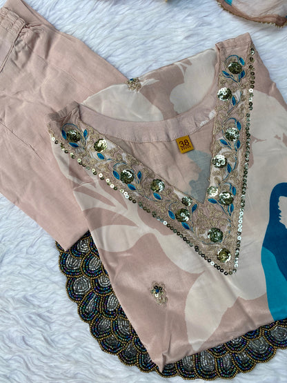 “Misty” Crepe Silk kurti bottom with dupatta set 🛍️