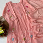 “Wow” Mul Chanderi Applique Embroidered A line Kurta Set