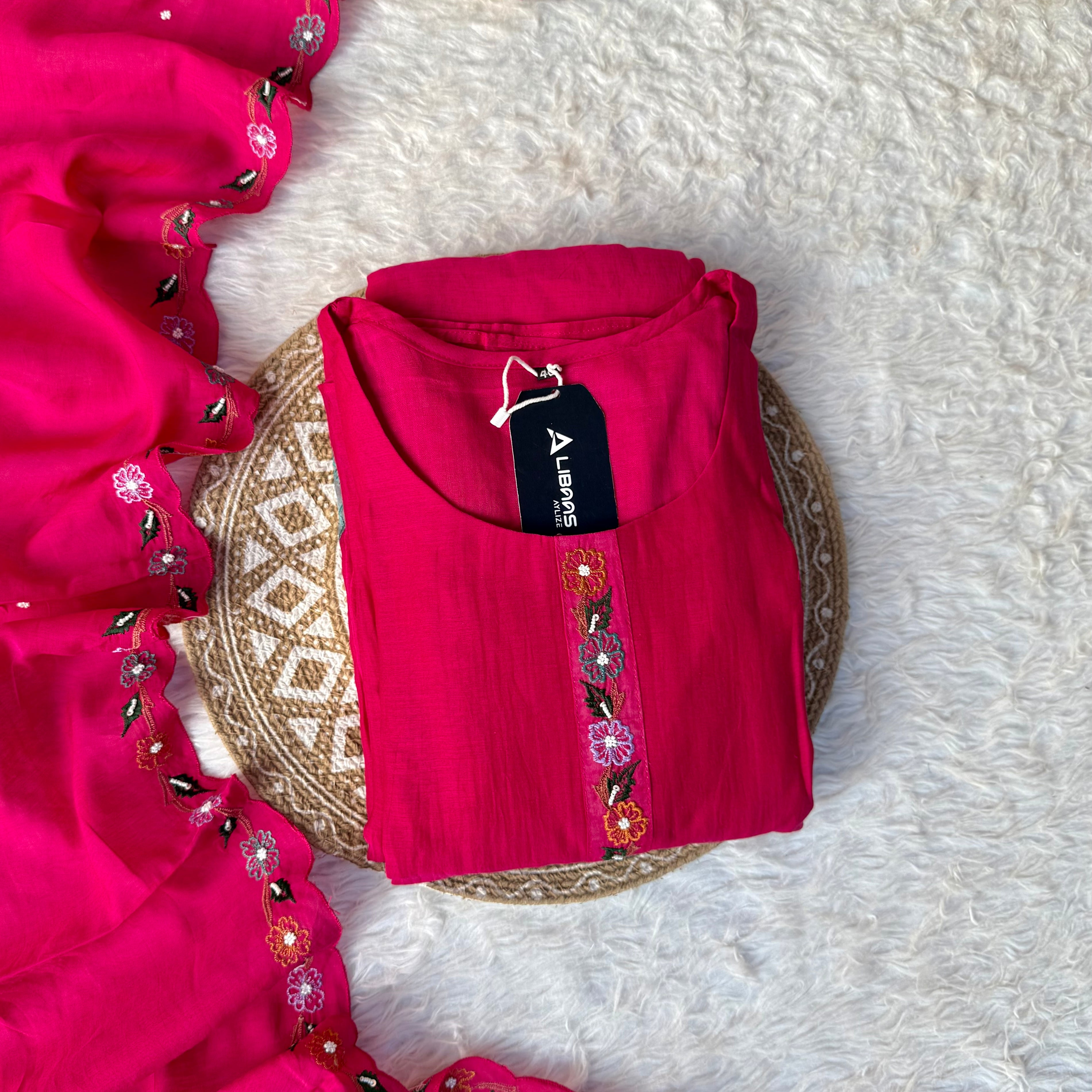 “Gulshan” Gul-E-Noor Banarsi Mul Chanderi A-Line Kurta Set