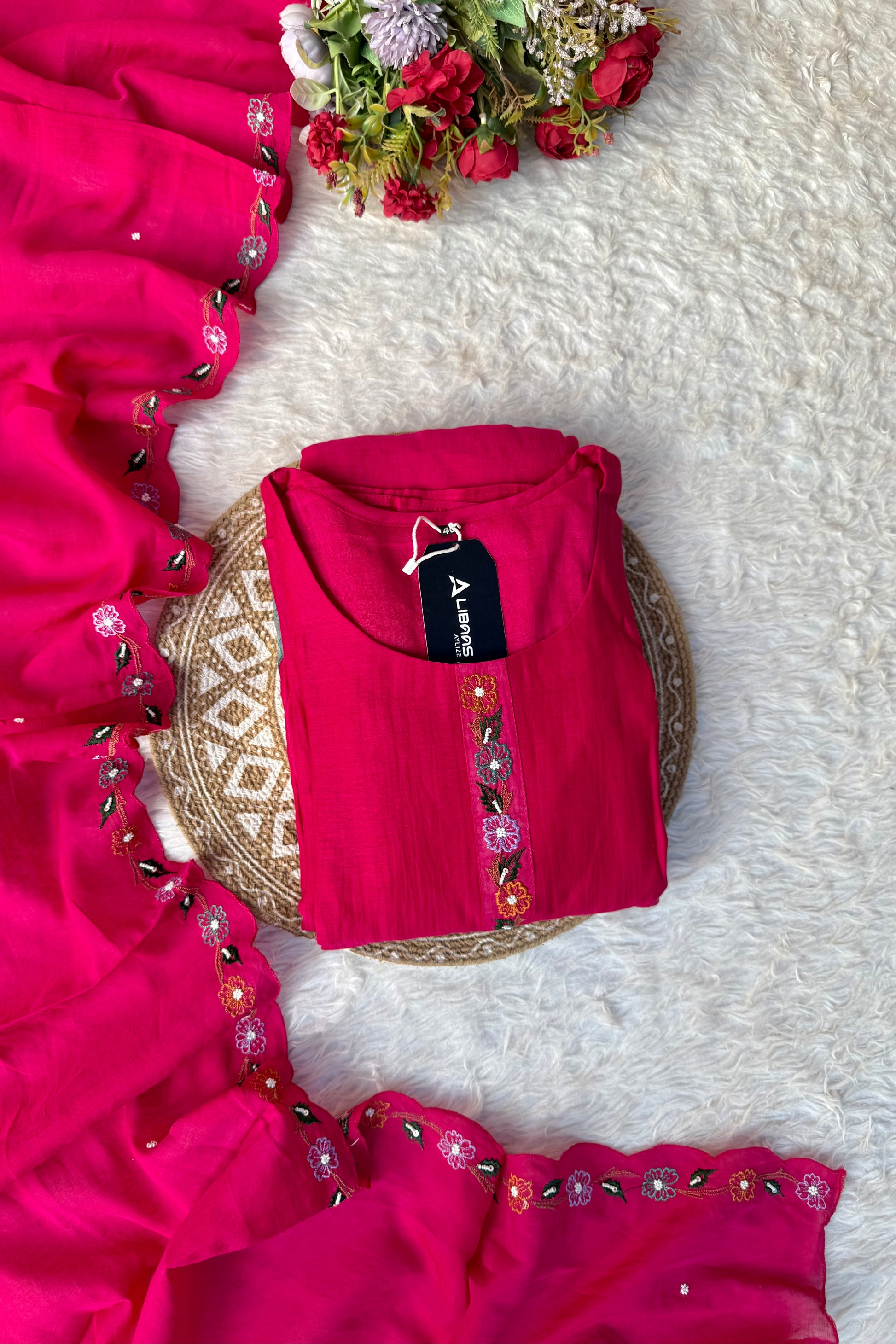 “Gulshan” Gul-E-Noor Banarsi Mul Chanderi A-Line Kurta Set