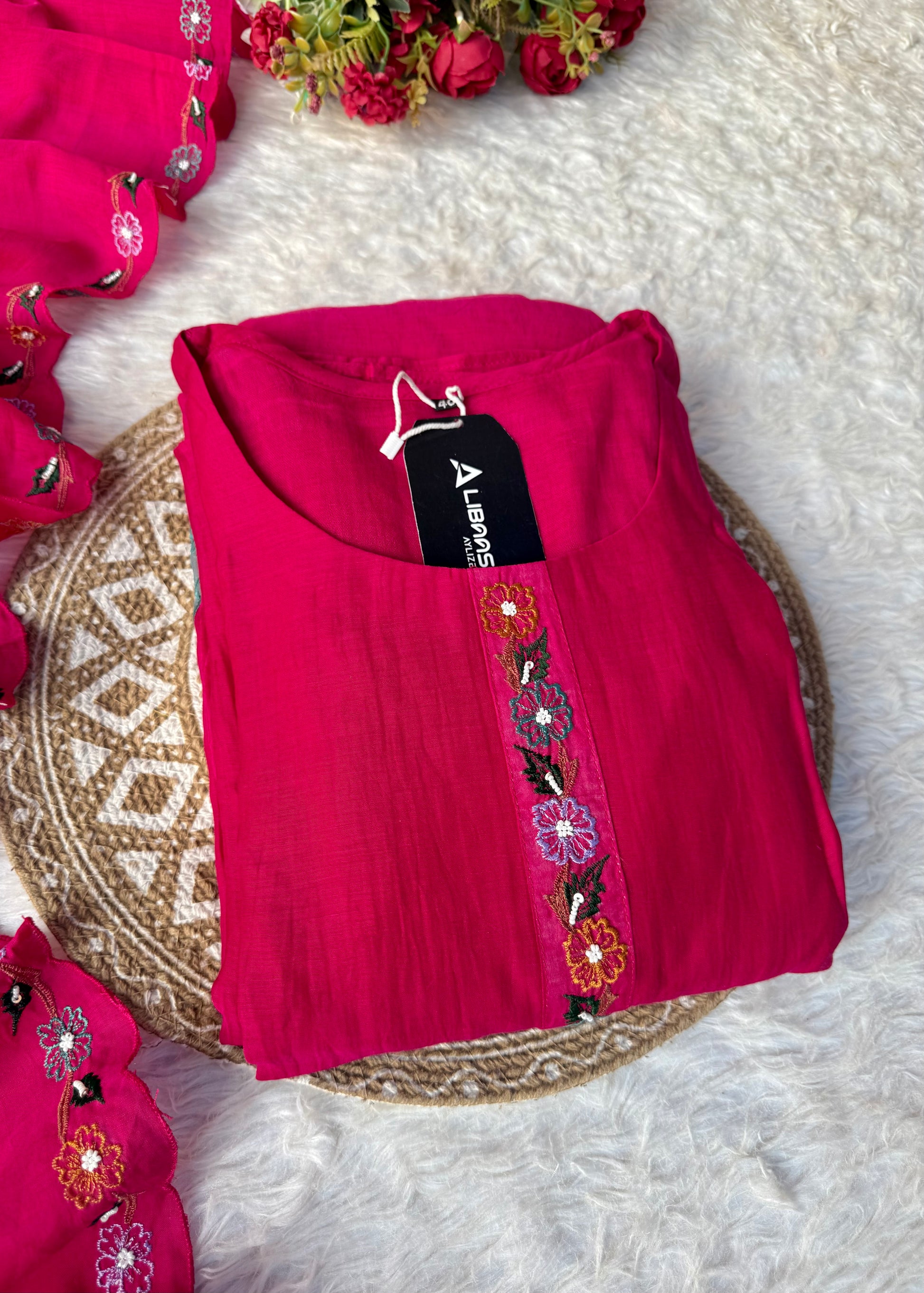 “Gulshan” Gul-E-Noor Banarsi Mul Chanderi A-Line Kurta Set