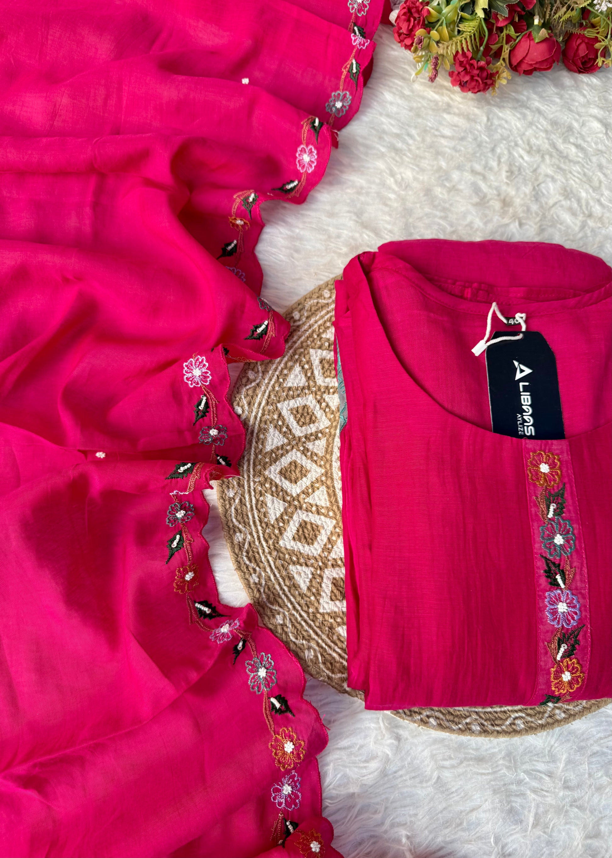 “Gulshan” Gul-E-Noor Banarsi Mul Chanderi A-Line Kurta Set