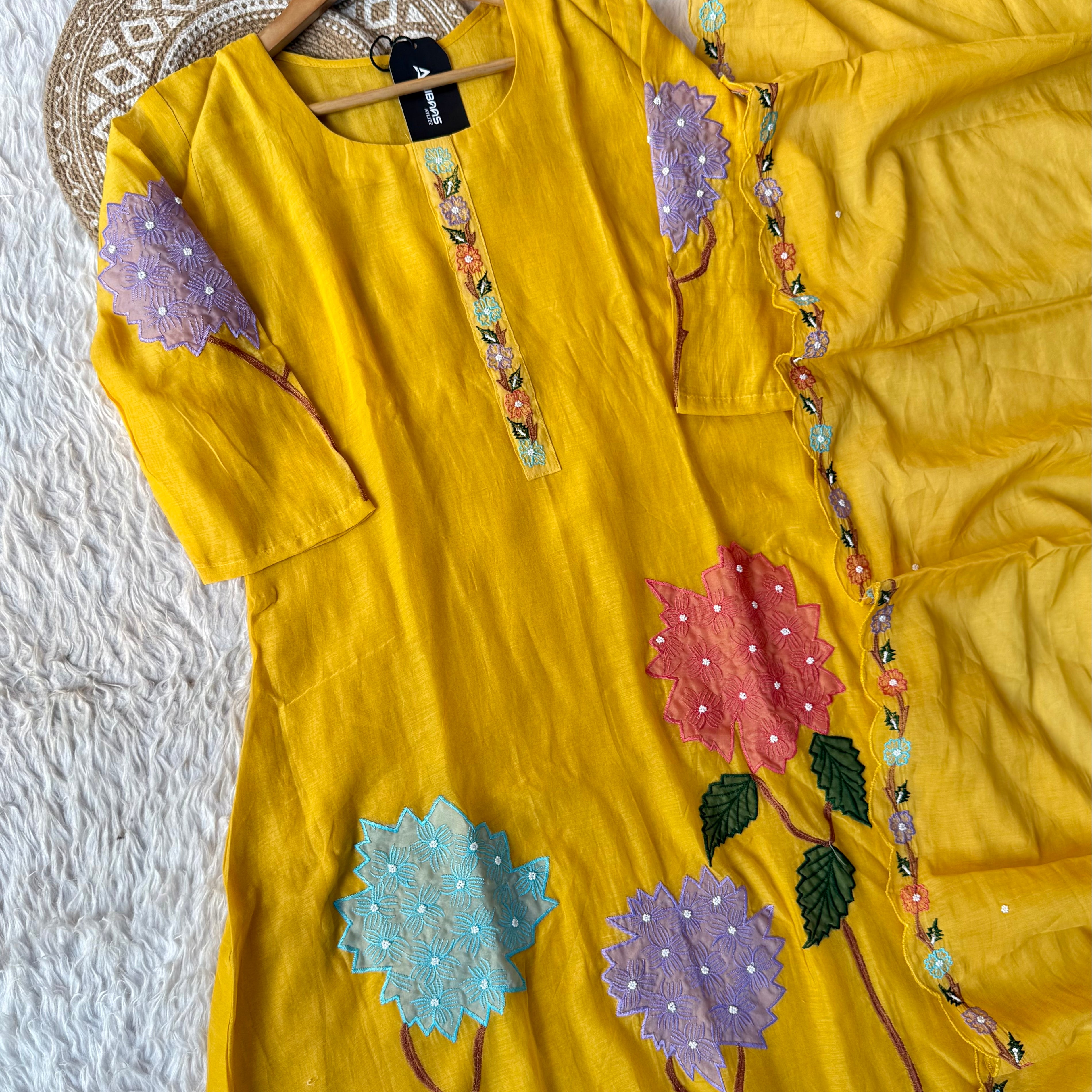 “Gulshan” Gul-E-Noor Banarsi Mul Chanderi A-Line Kurta Set