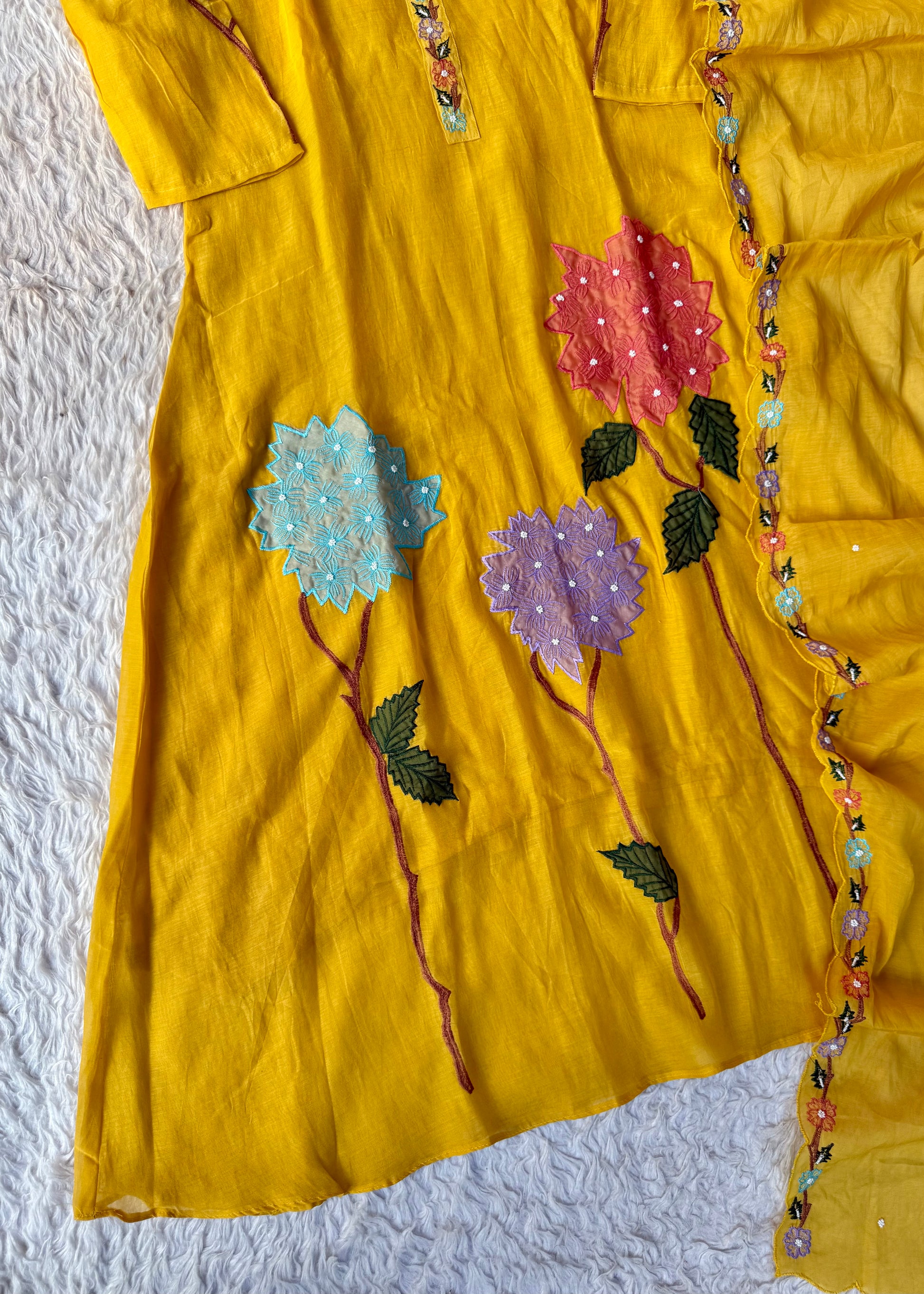 “Gulshan” Gul-E-Noor Banarsi Mul Chanderi A-Line Kurta Set