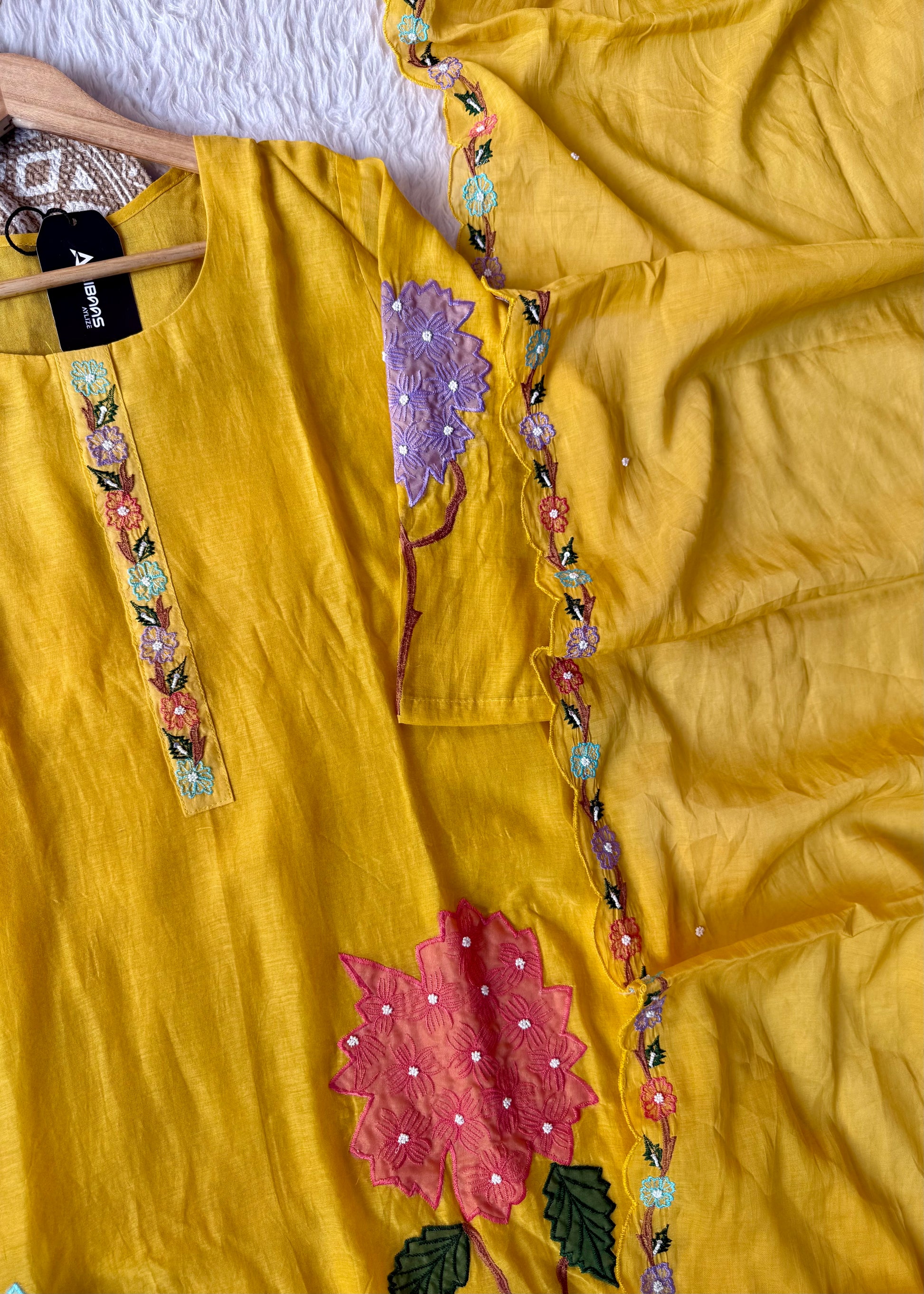 “Gulshan” Gul-E-Noor Banarsi Mul Chanderi A-Line Kurta Set