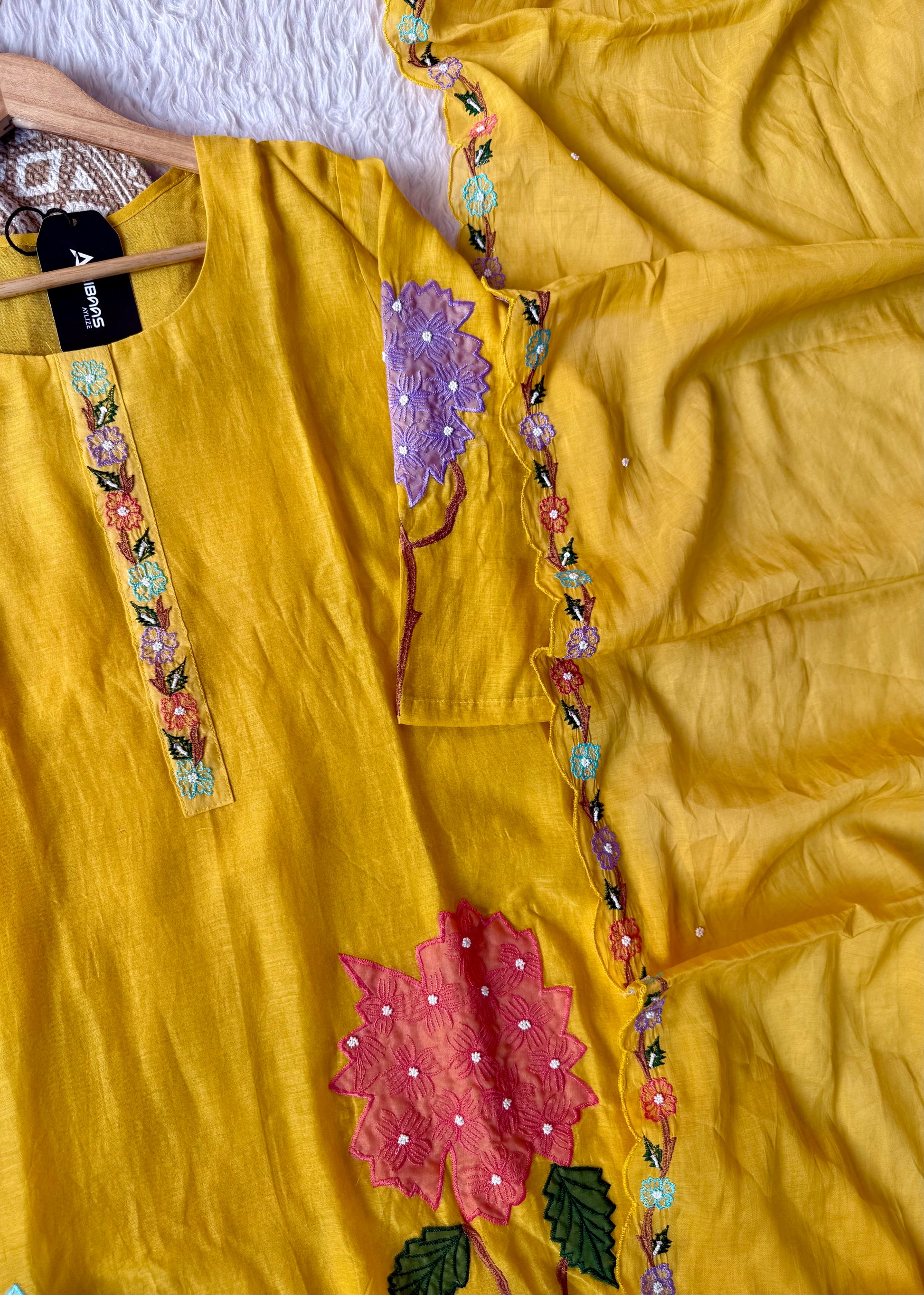 “Gulshan” Gul-E-Noor Banarsi Mul Chanderi A-Line Kurta Set