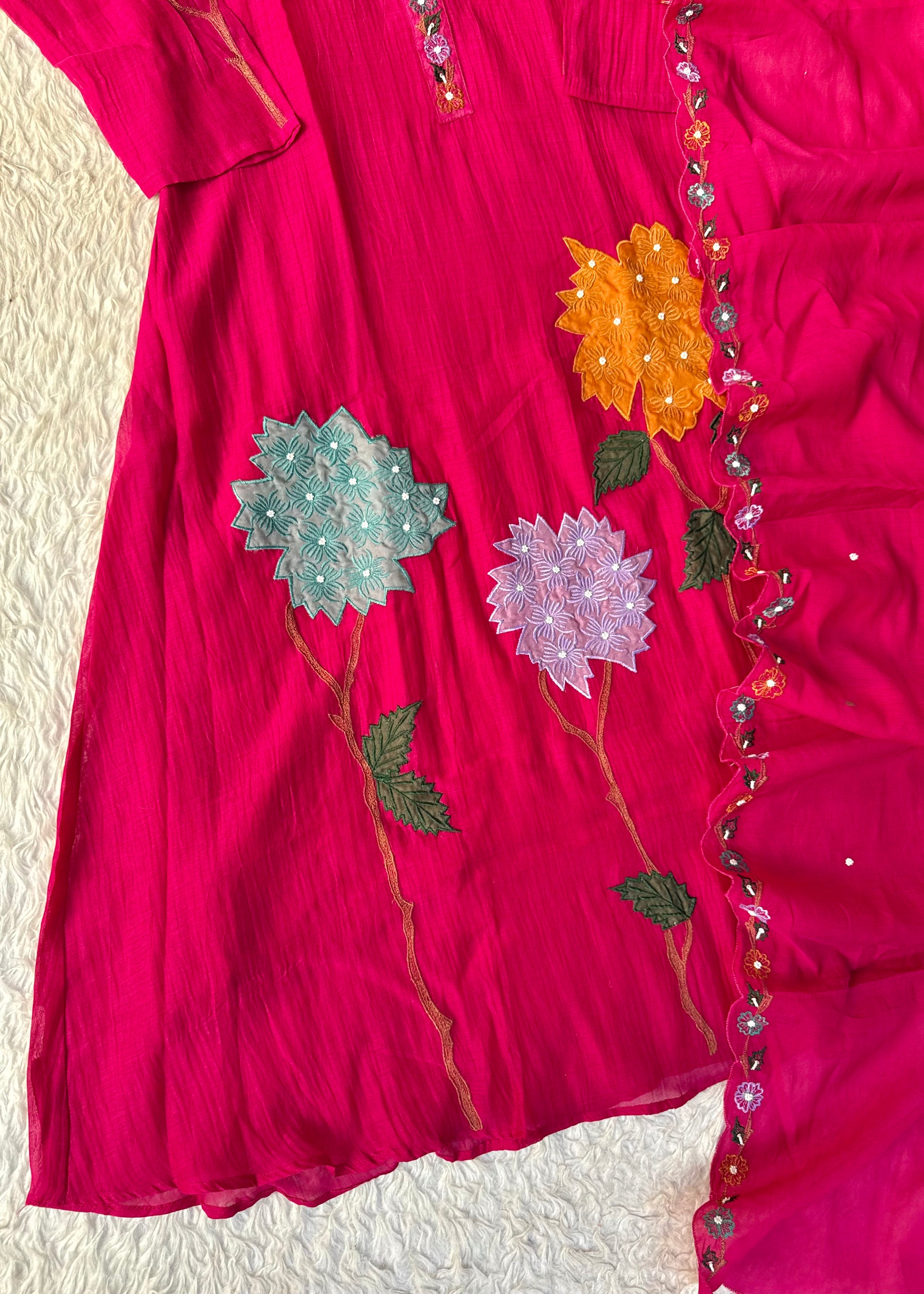 “Gulshan” Gul-E-Noor Banarsi Mul Chanderi A-Line Kurta Set