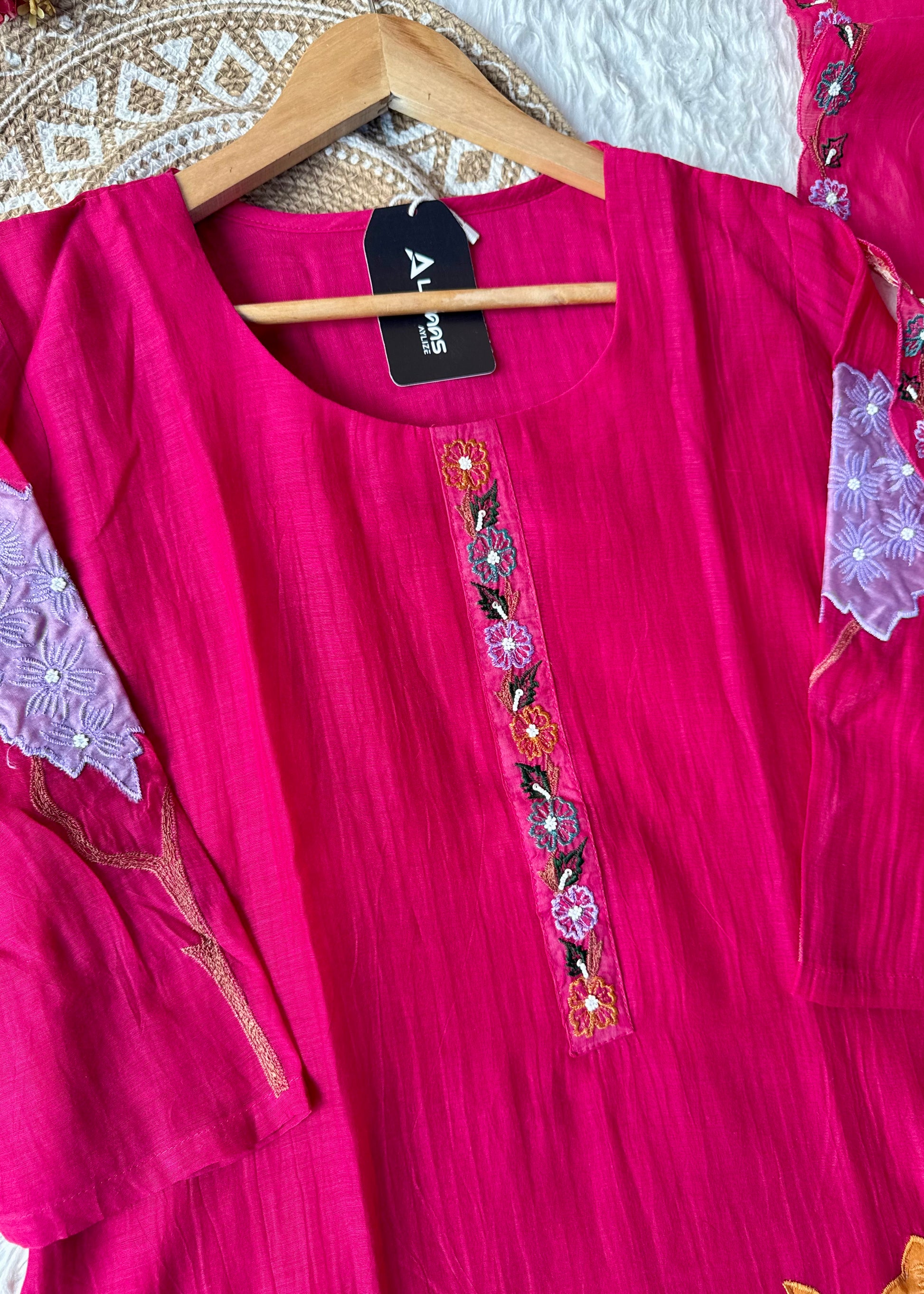 “Gulshan” Gul-E-Noor Banarsi Mul Chanderi A-Line Kurta Set
