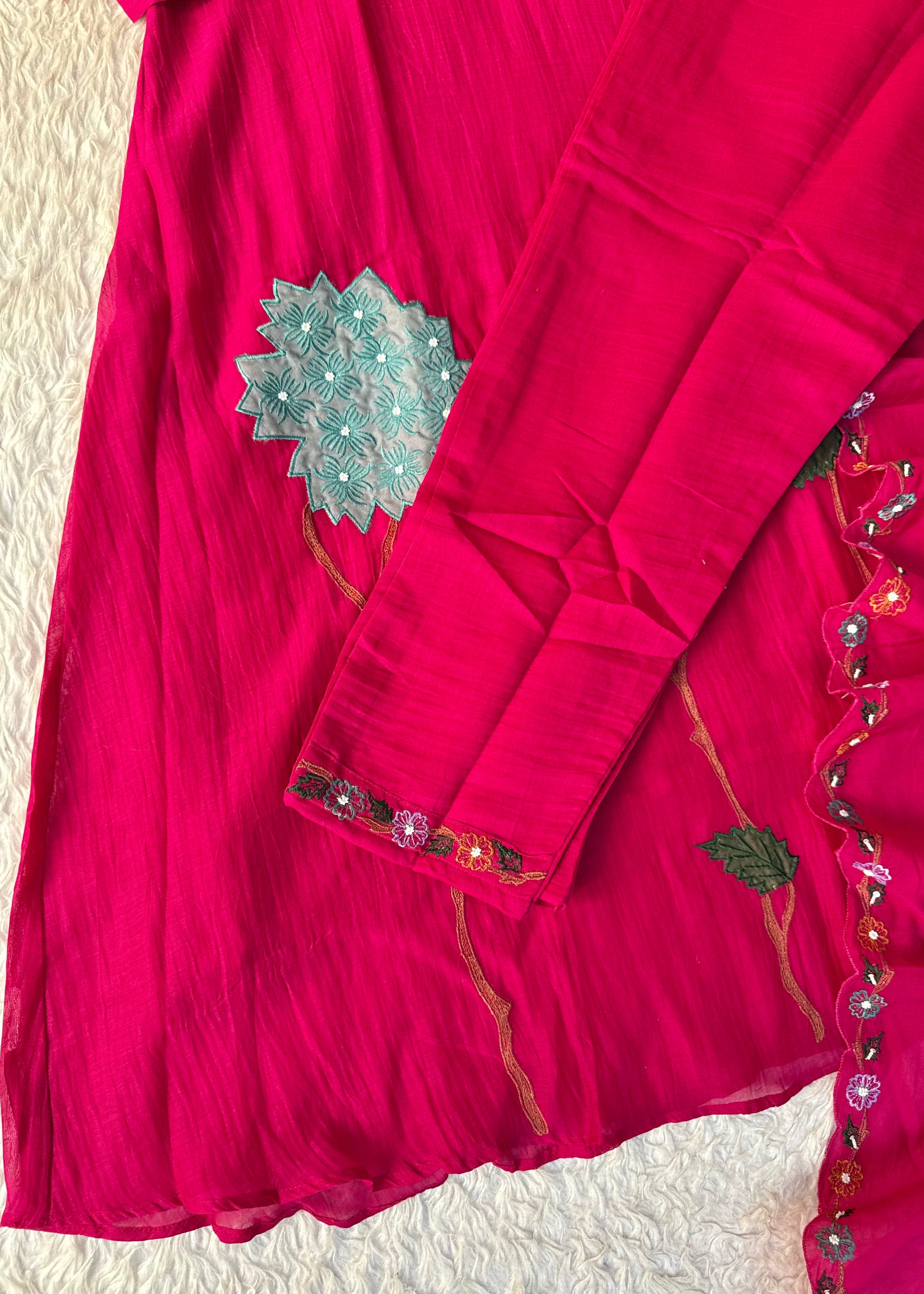 “Gulshan” Gul-E-Noor Banarsi Mul Chanderi A-Line Kurta Set