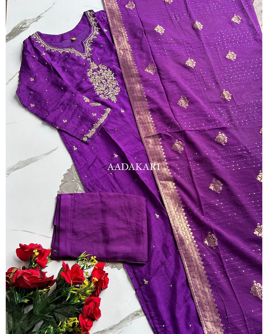 “RUCHI” Premium range handcrafted dola silk set