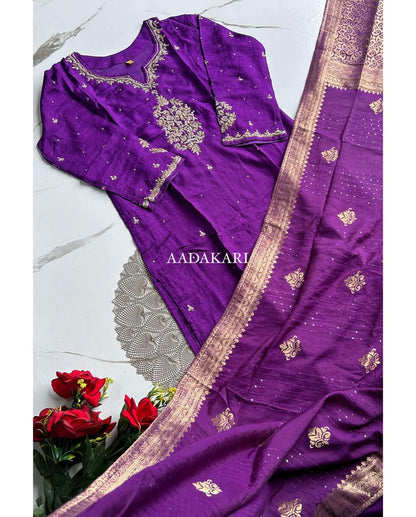 “RUCHI” Premium range handcrafted dola silk set