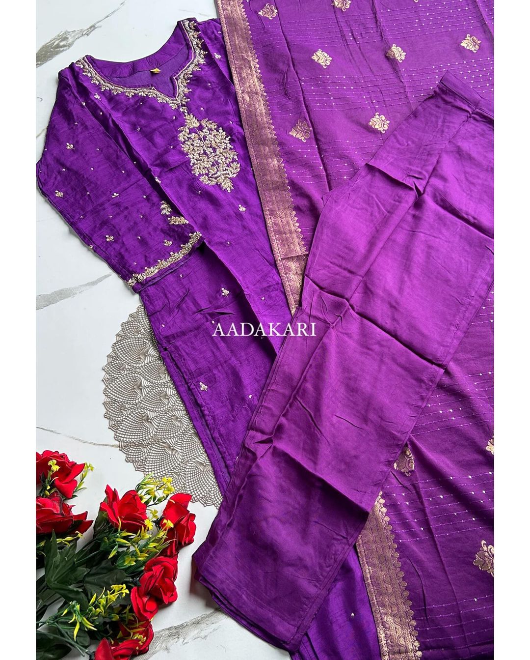 “RUCHI” Premium range handcrafted dola silk set