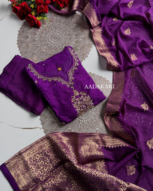 “RUCHI” Premium range handcrafted dola silk set