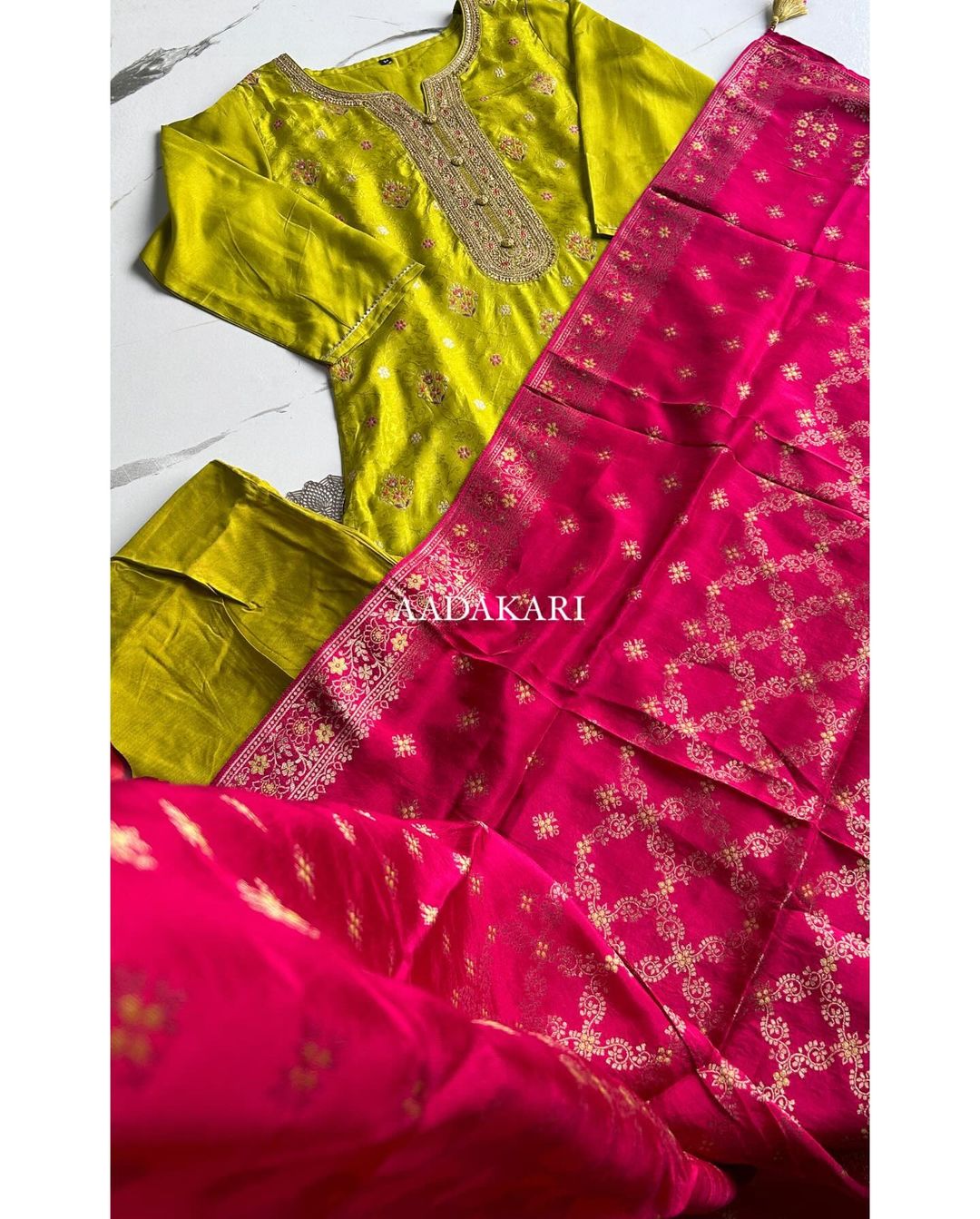 “ KARISHMA” Jacquard silk kurta bottom with dupatta set