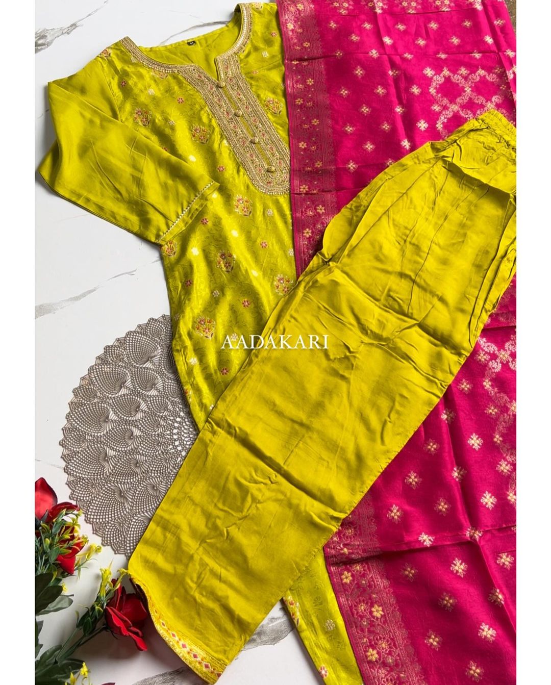 “ KARISHMA” Jacquard silk kurta bottom with dupatta set