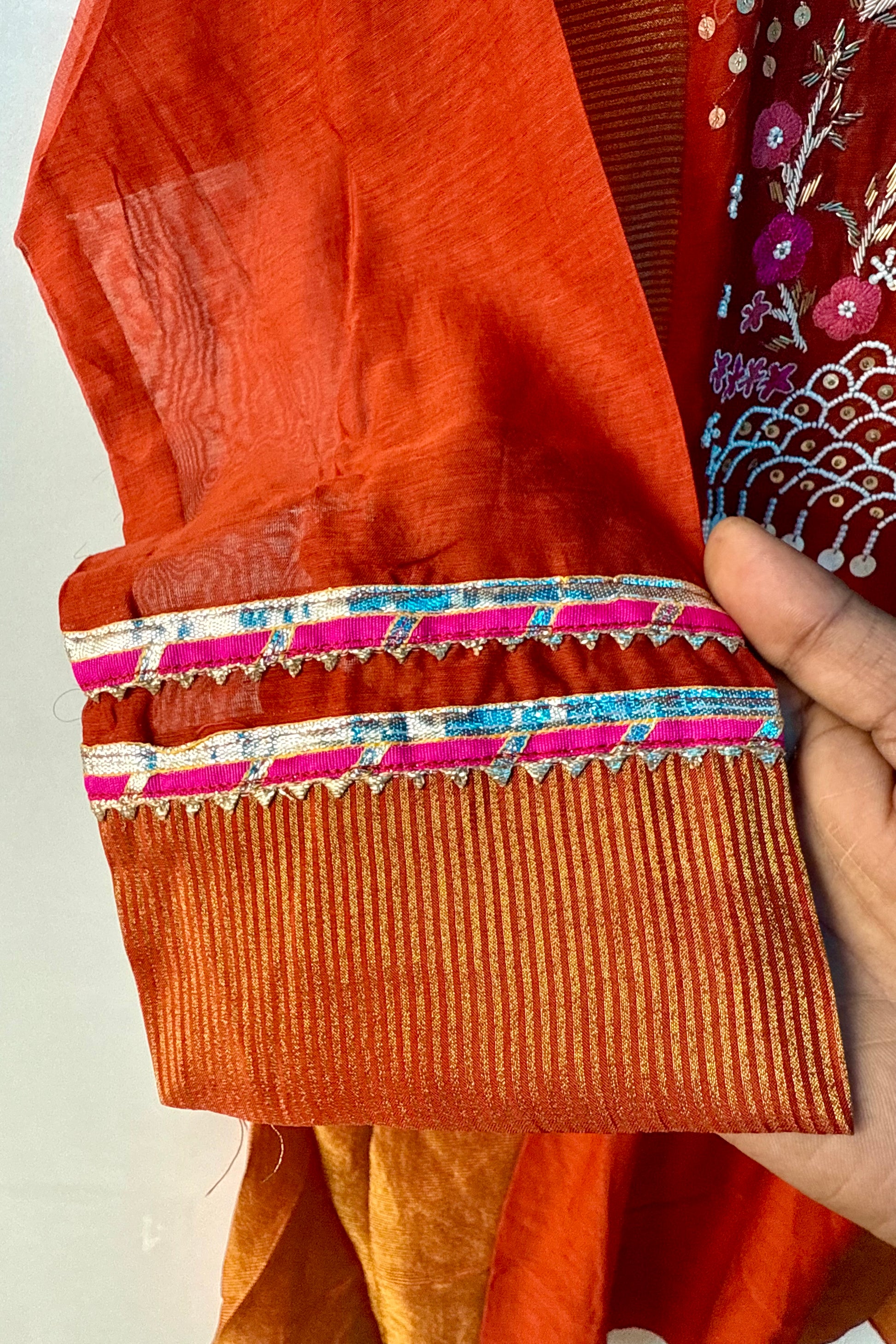 “Ishani” Premium Mul Chanderi A line Anarkali Kurta Set