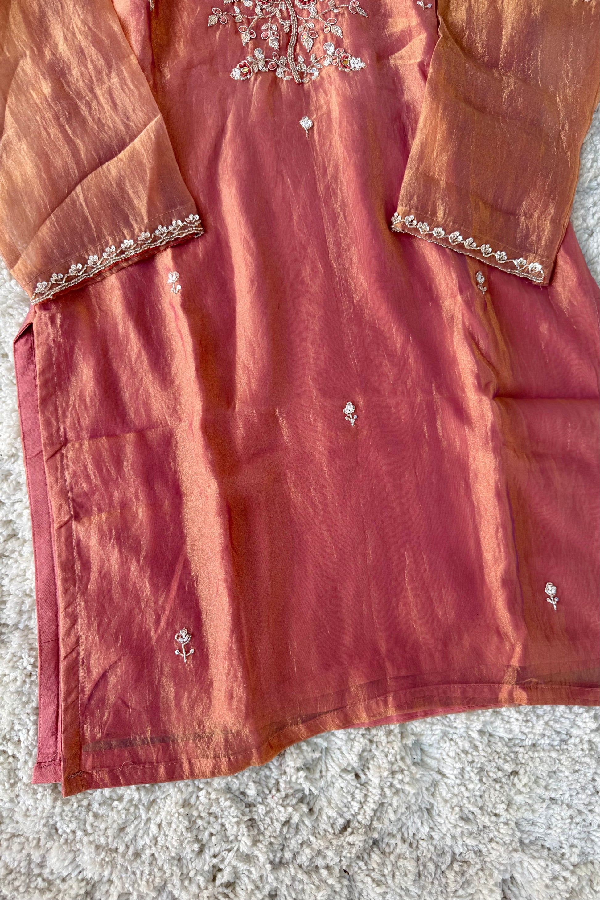 ✨Daisy- Blush Rose Crushed Tissue Divider Sharara Suit