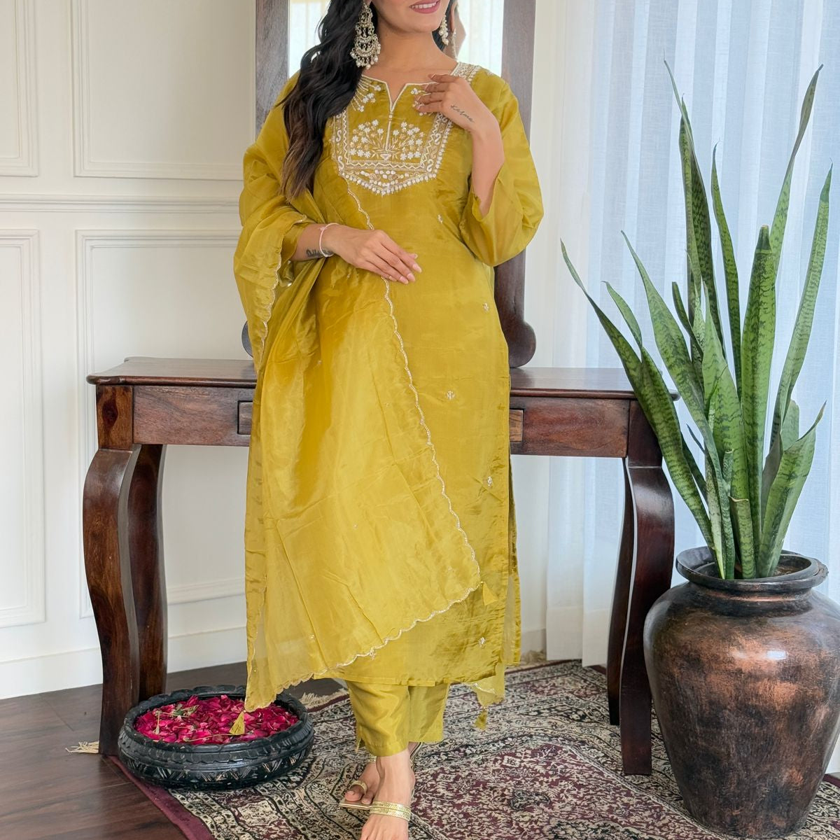 “Shama” Beautiful party wear Tissue silk kurta set