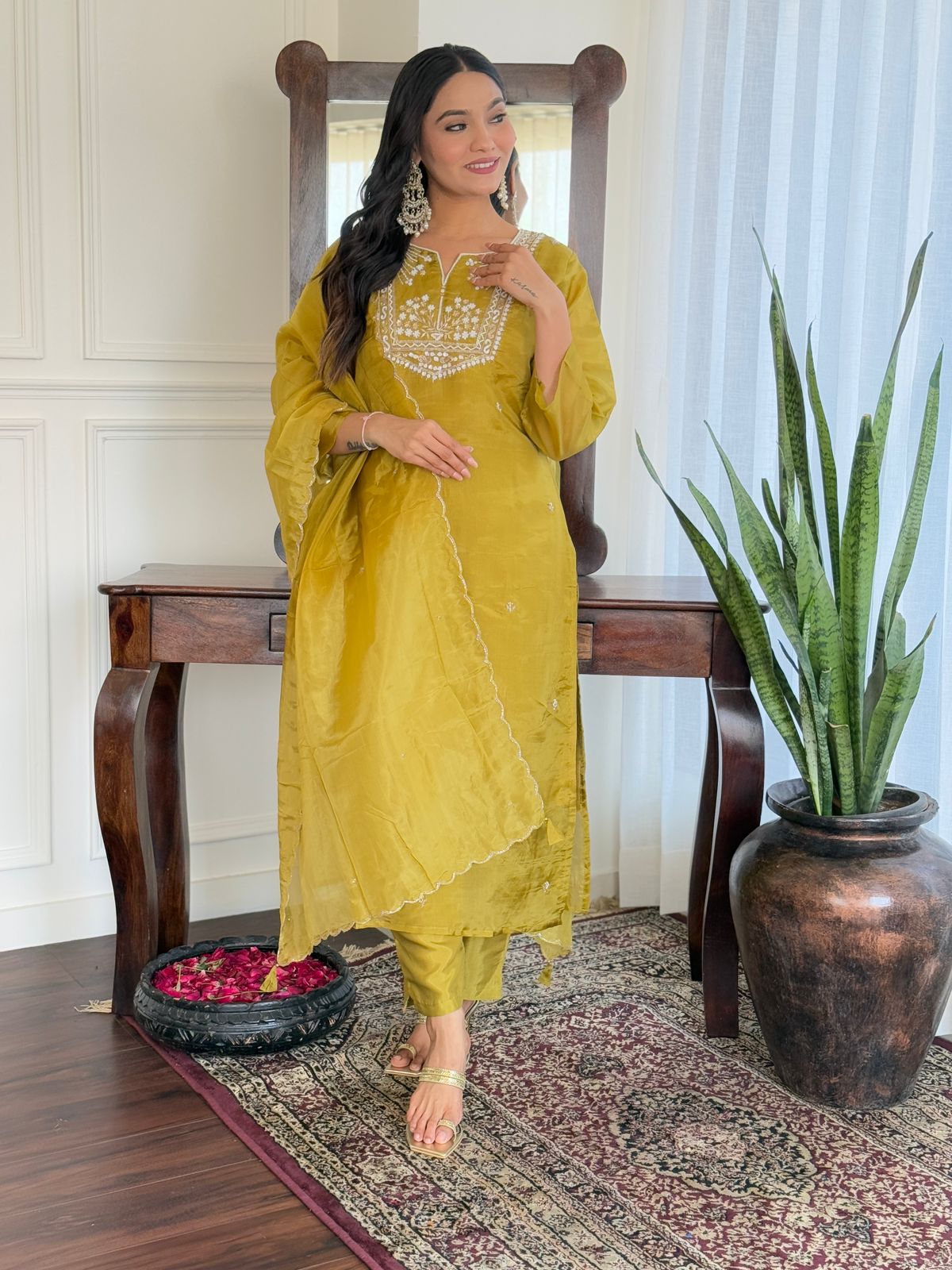 “Shama” Beautiful party wear Tissue silk kurta set