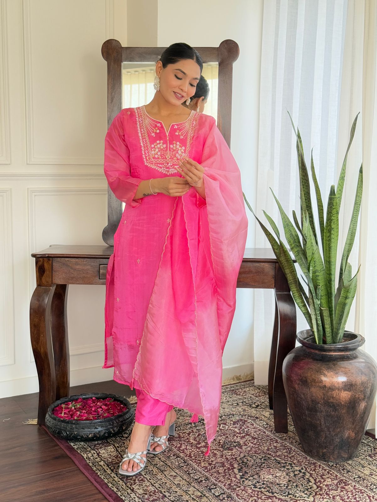 “Shama” Beautiful party wear Tissue silk kurta set