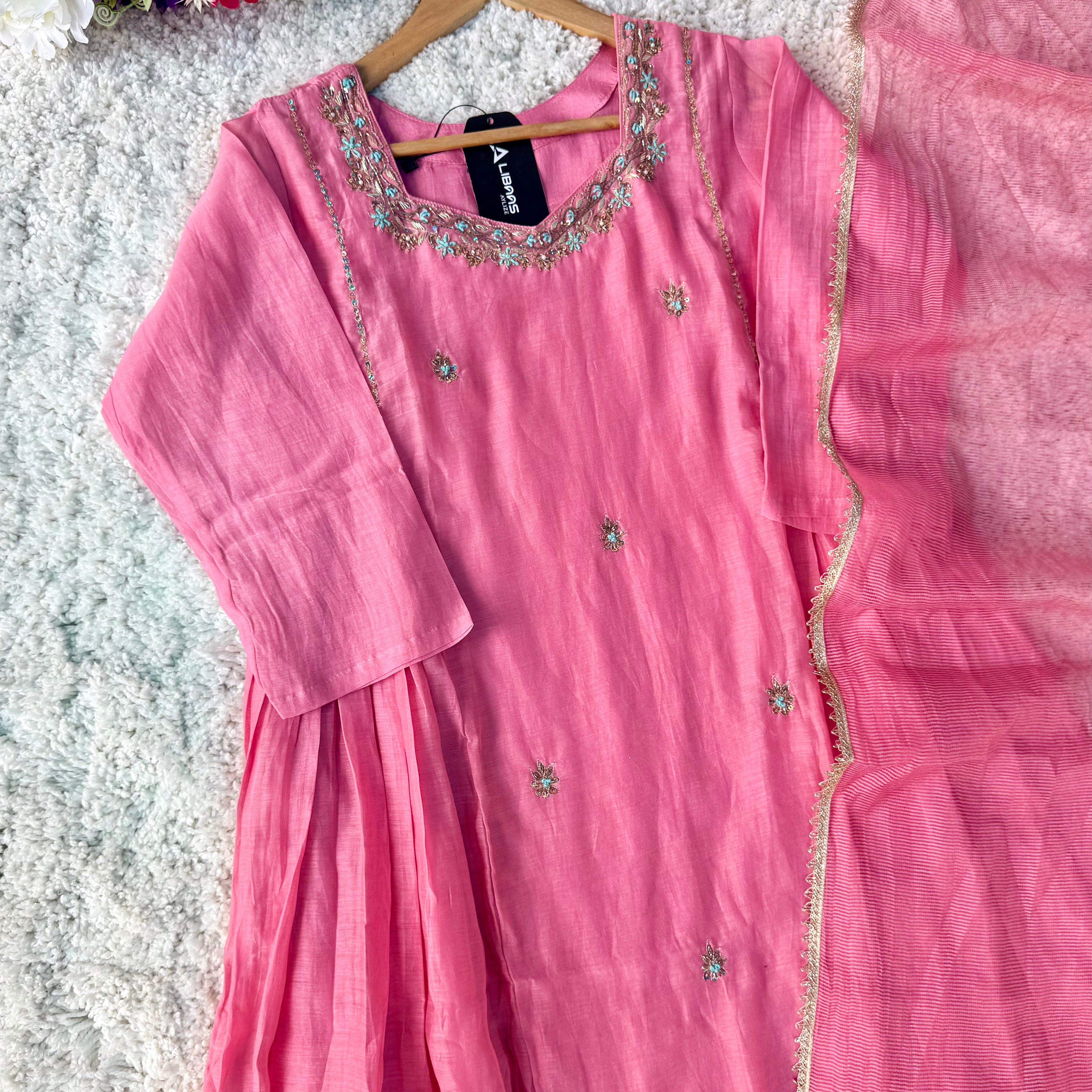 “Ayesha” Premium Mul Chanderi Anarkali Suit set 🛍️