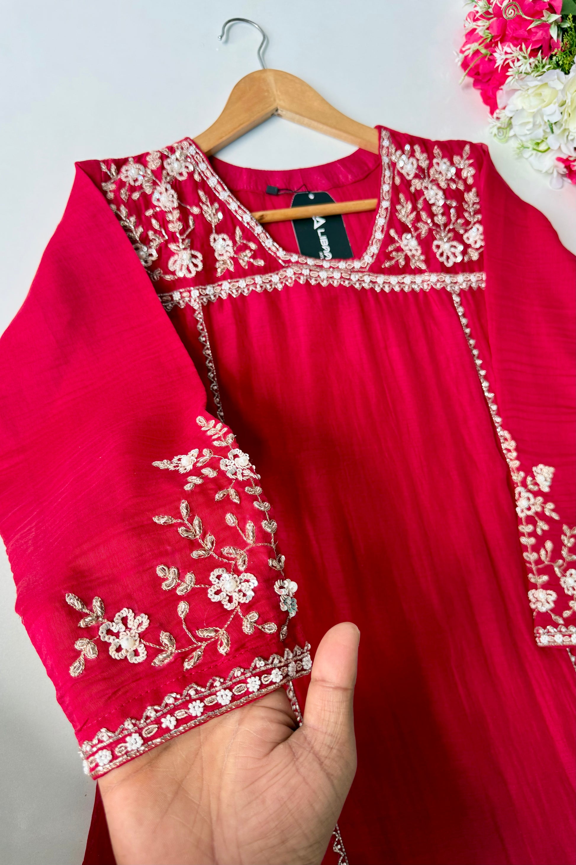 Roshni - Premium Red Mul Chanderi A Line Kurta Set ✨