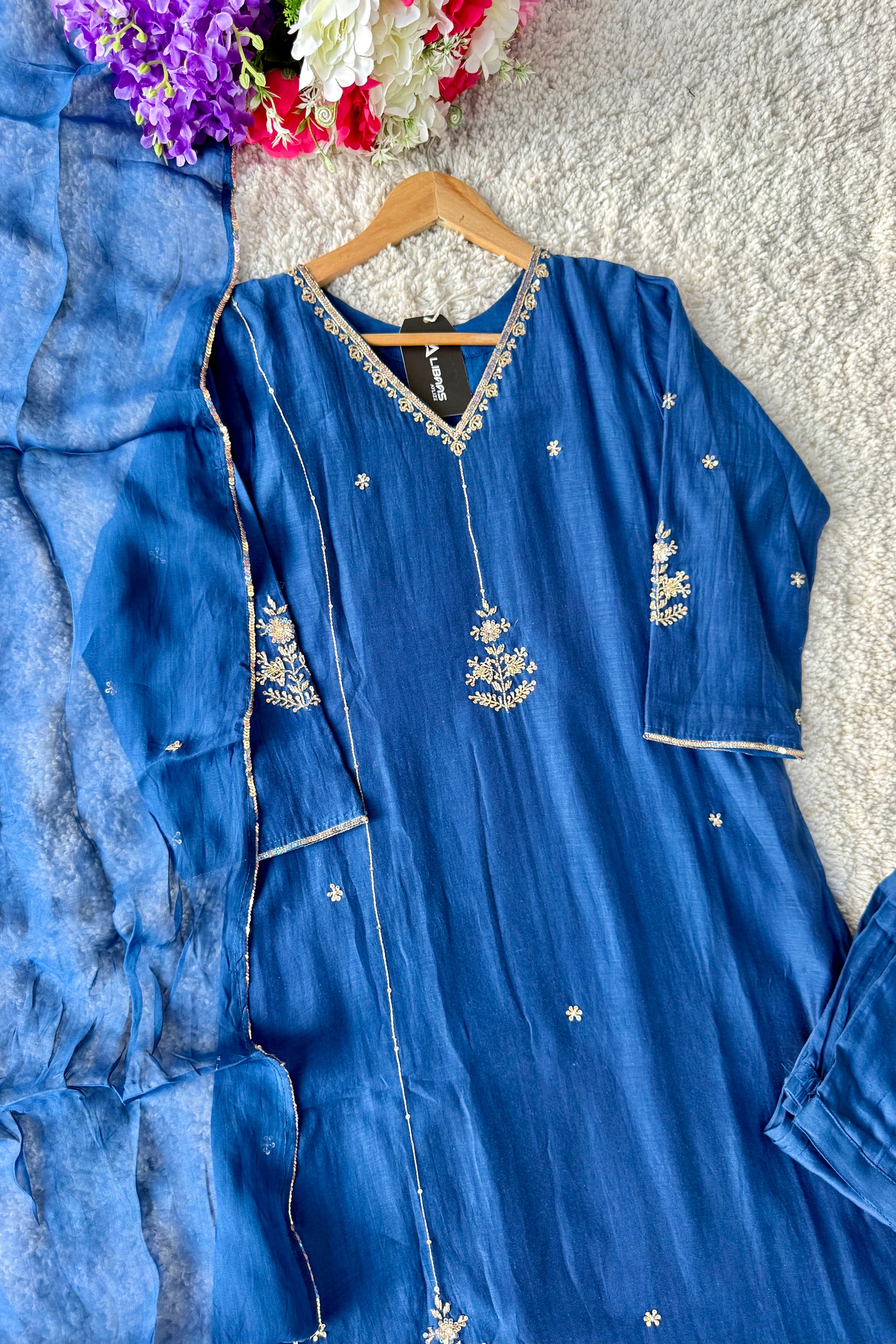 ✨”Grace- Premium Party Wear Mul Chanderi Kurta Set 🛍️