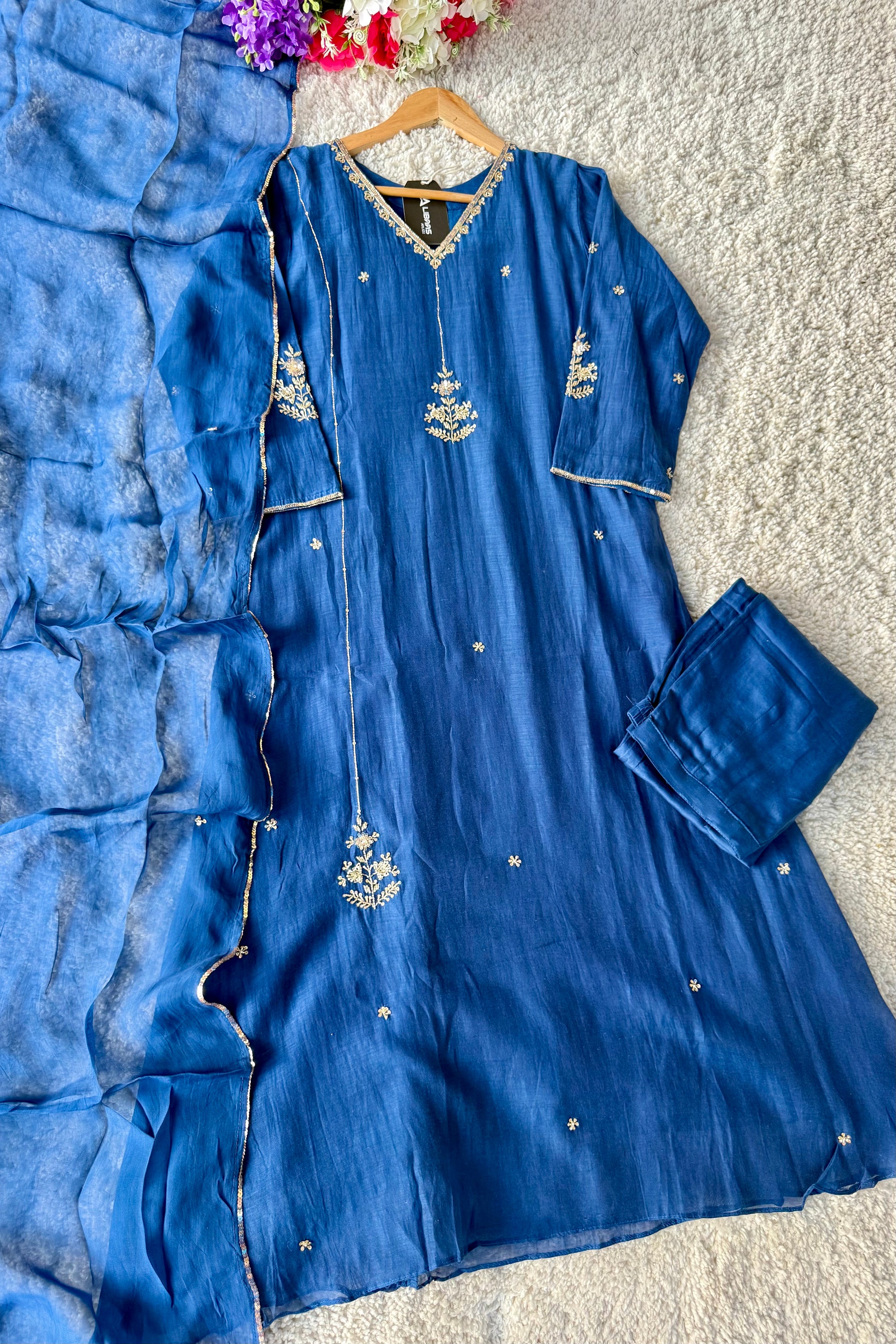 ✨”Grace- Premium Party Wear Mul Chanderi Kurta Set 🛍️