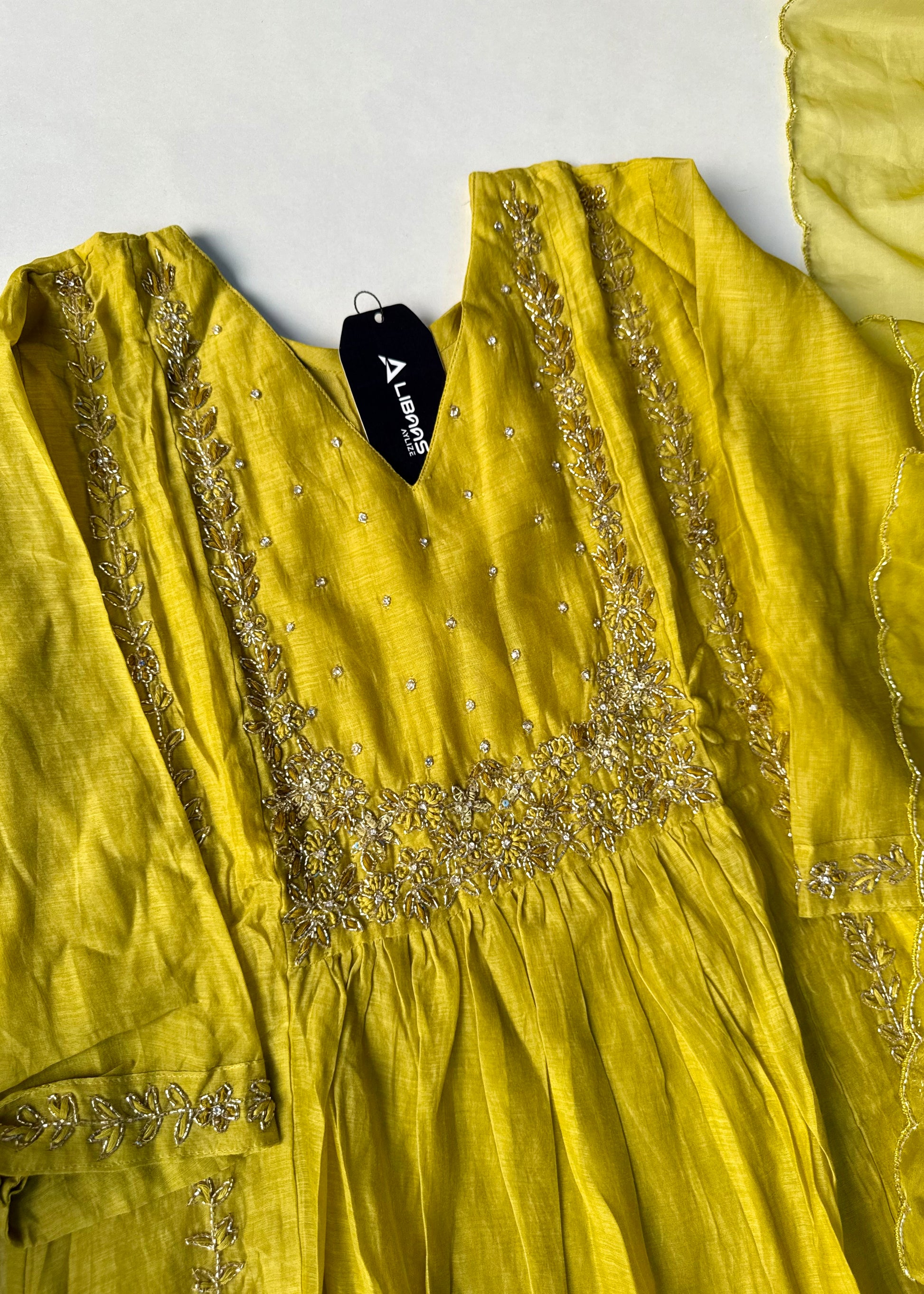 “Ayza” Premium Green Mul Chanderi A Line Suit set 🛍️