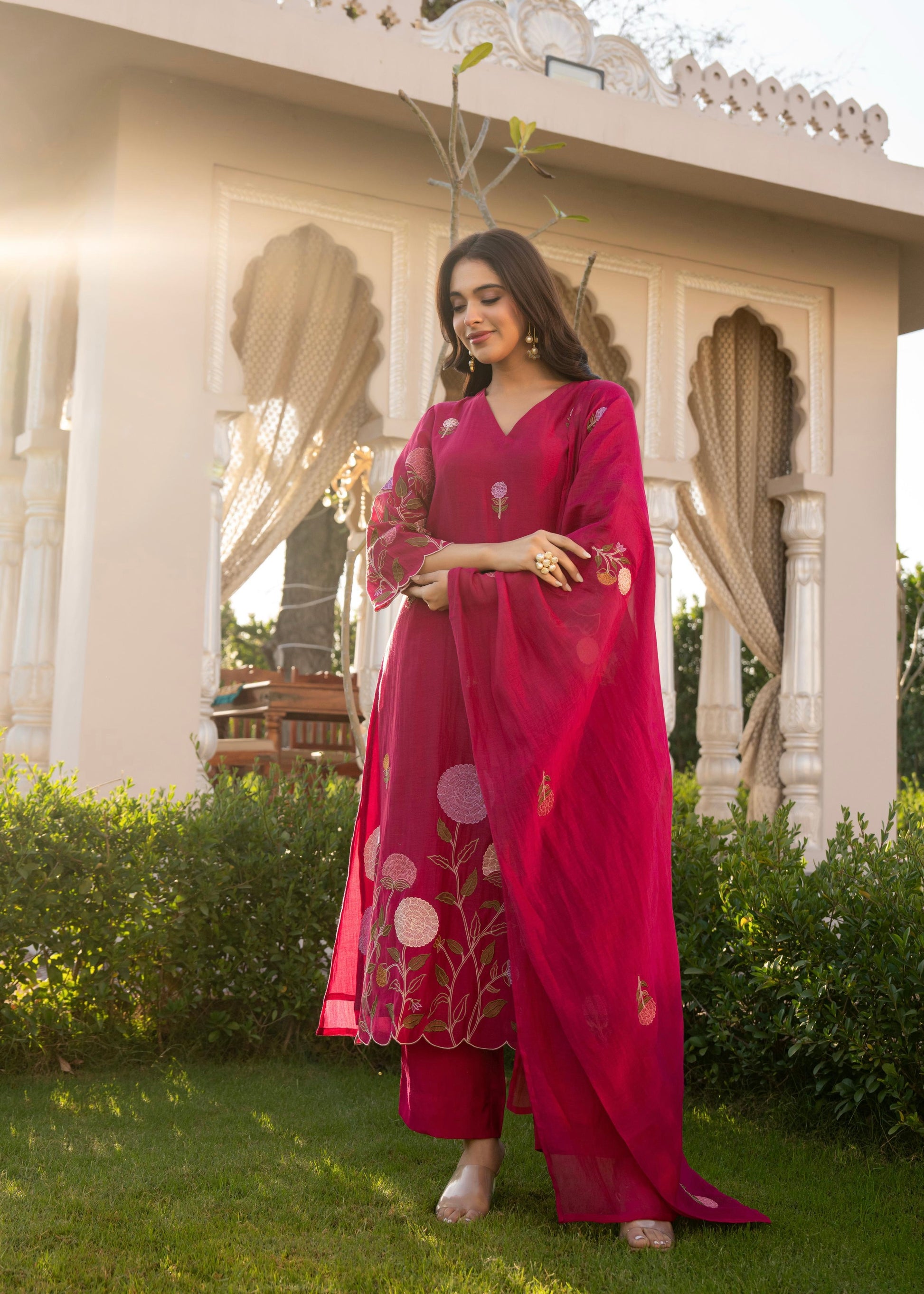 “NAVI” Premium Mul Chanderi party wear kurta set