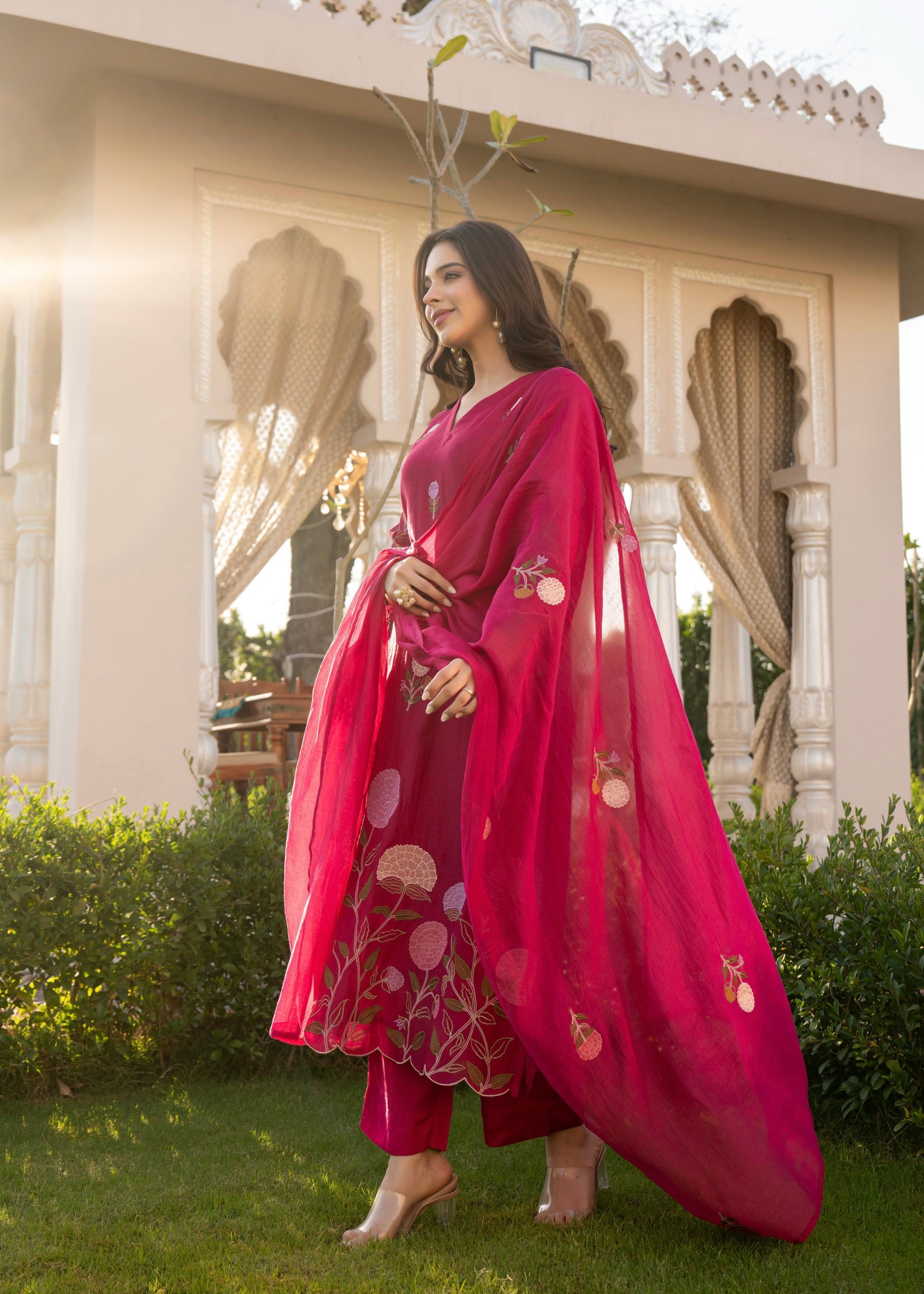 “NAVI” Premium Mul Chanderi party wear kurta set