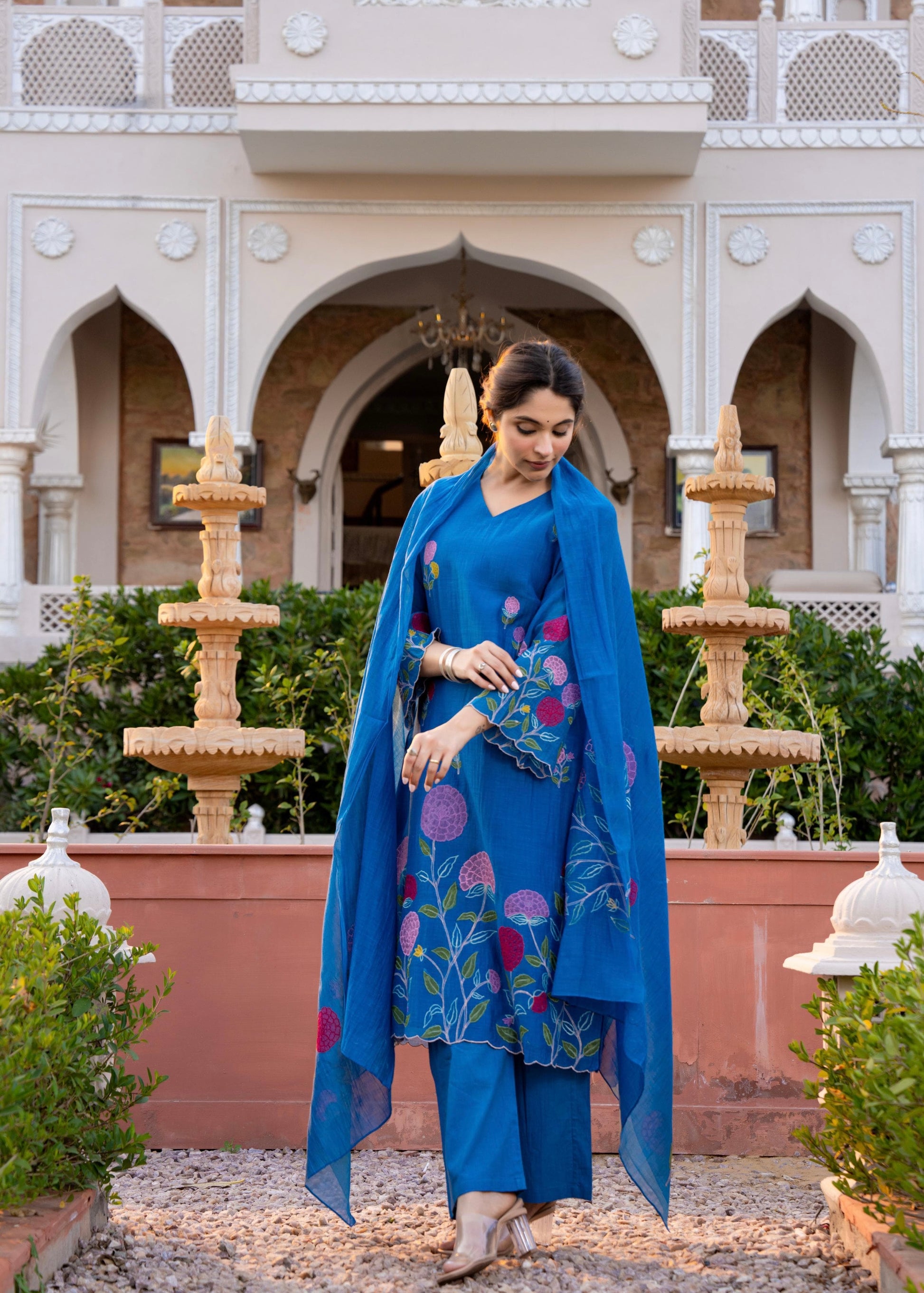 “NAVI” Premium Mul Chanderi party wear kurta set