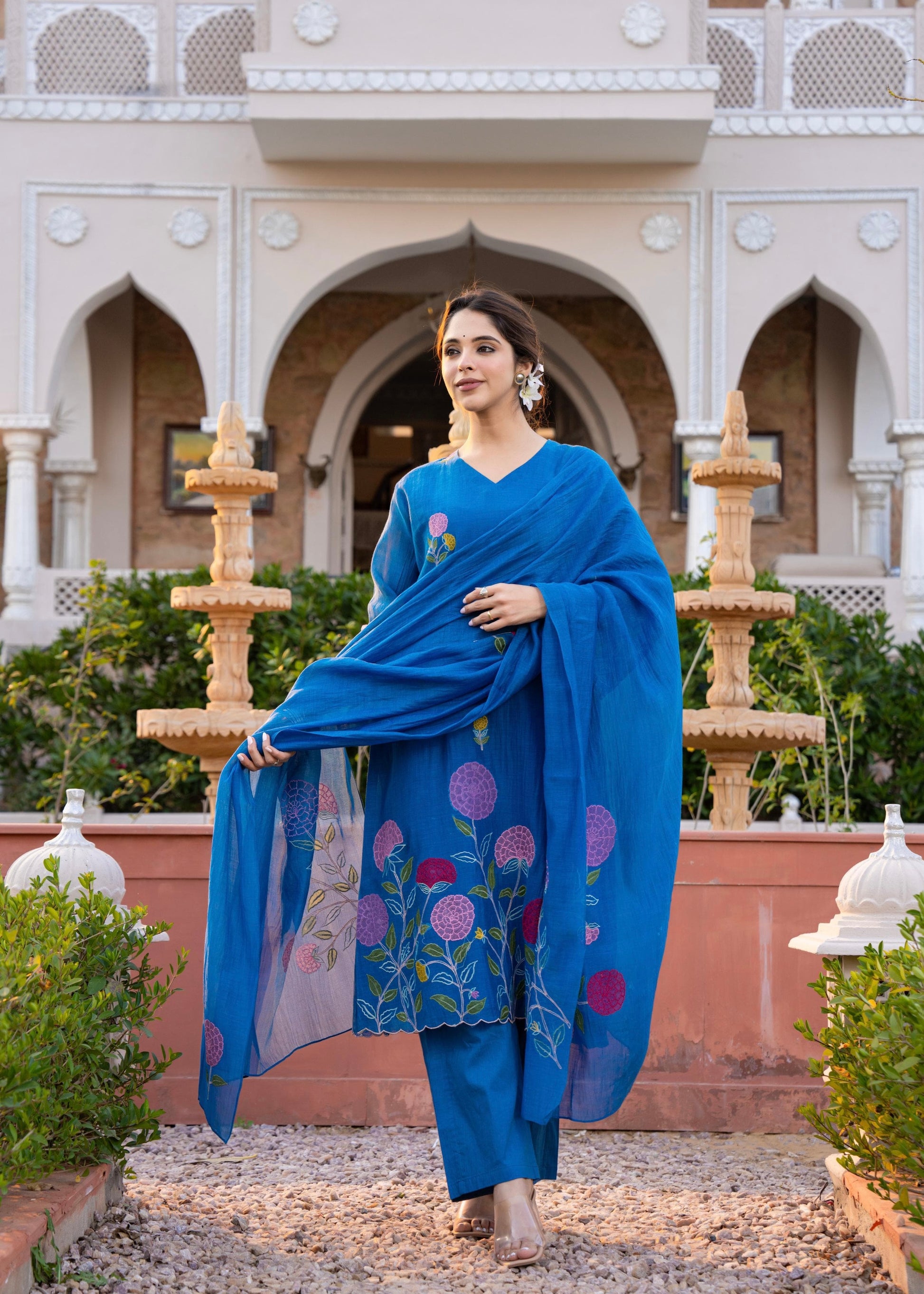 “NAVI” Premium Mul Chanderi party wear kurta set