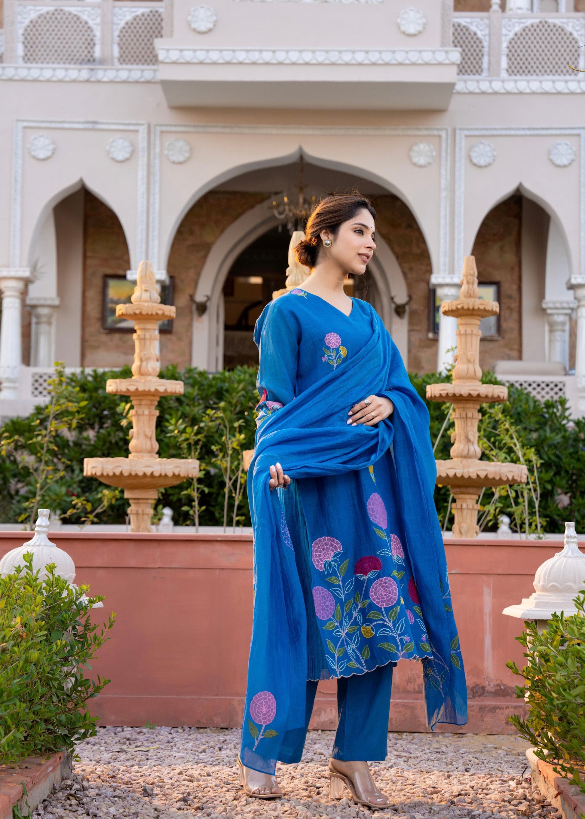 “NAVI” Premium Mul Chanderi party wear kurta set