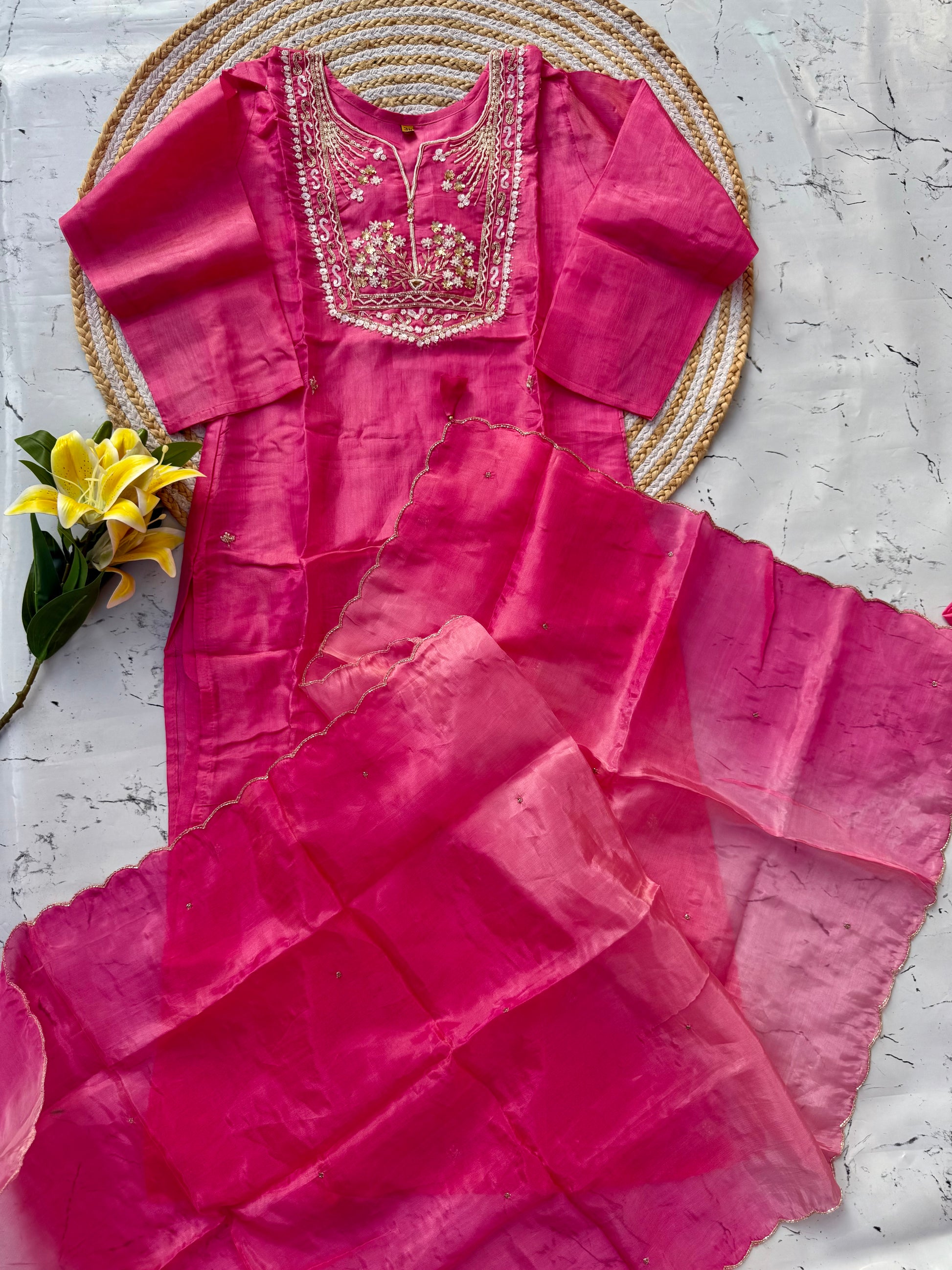 “Shama” Beautiful party wear Tissue silk kurta set