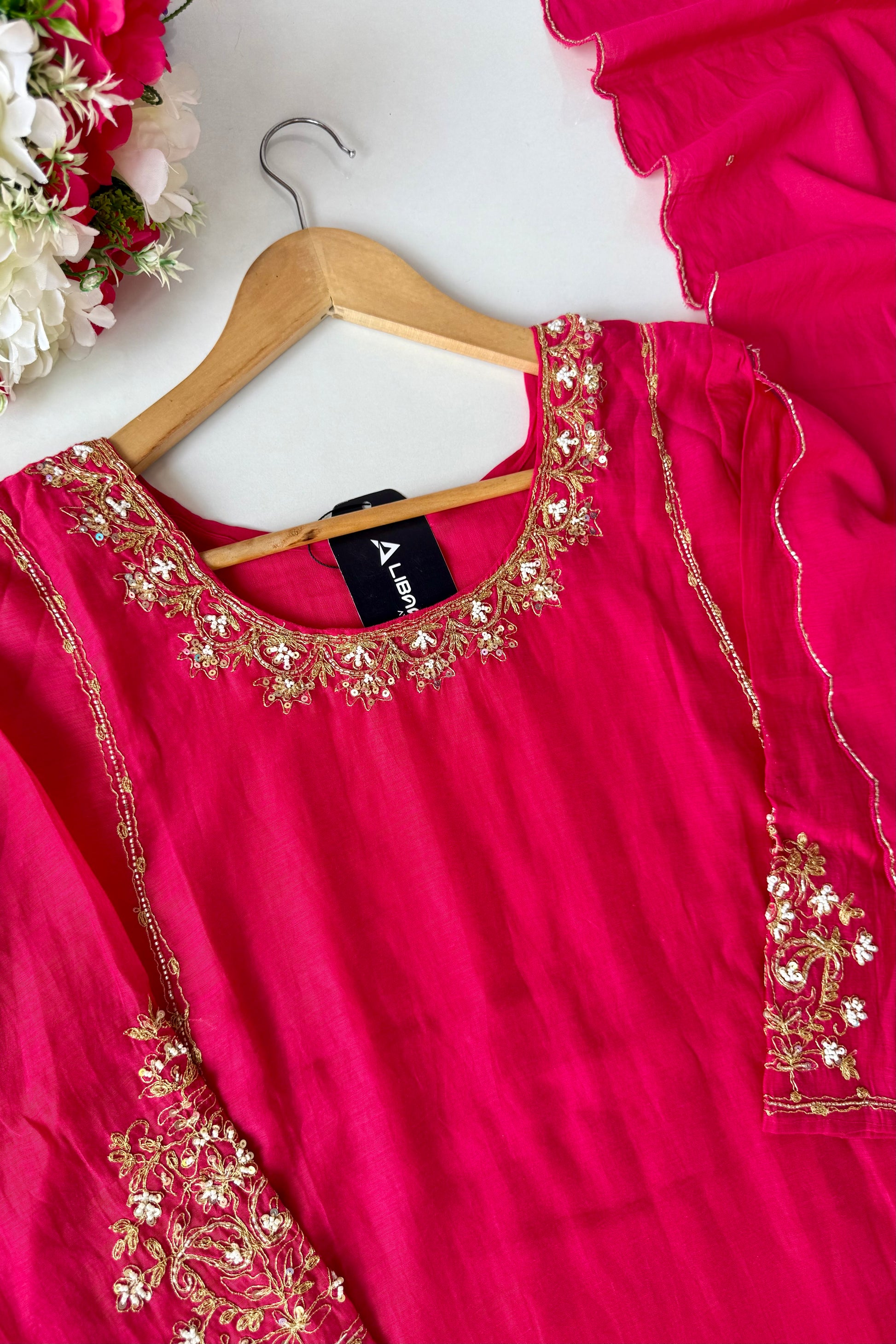 💕”Nayra – Premium Mul Chanderi A-Line Kurta Set