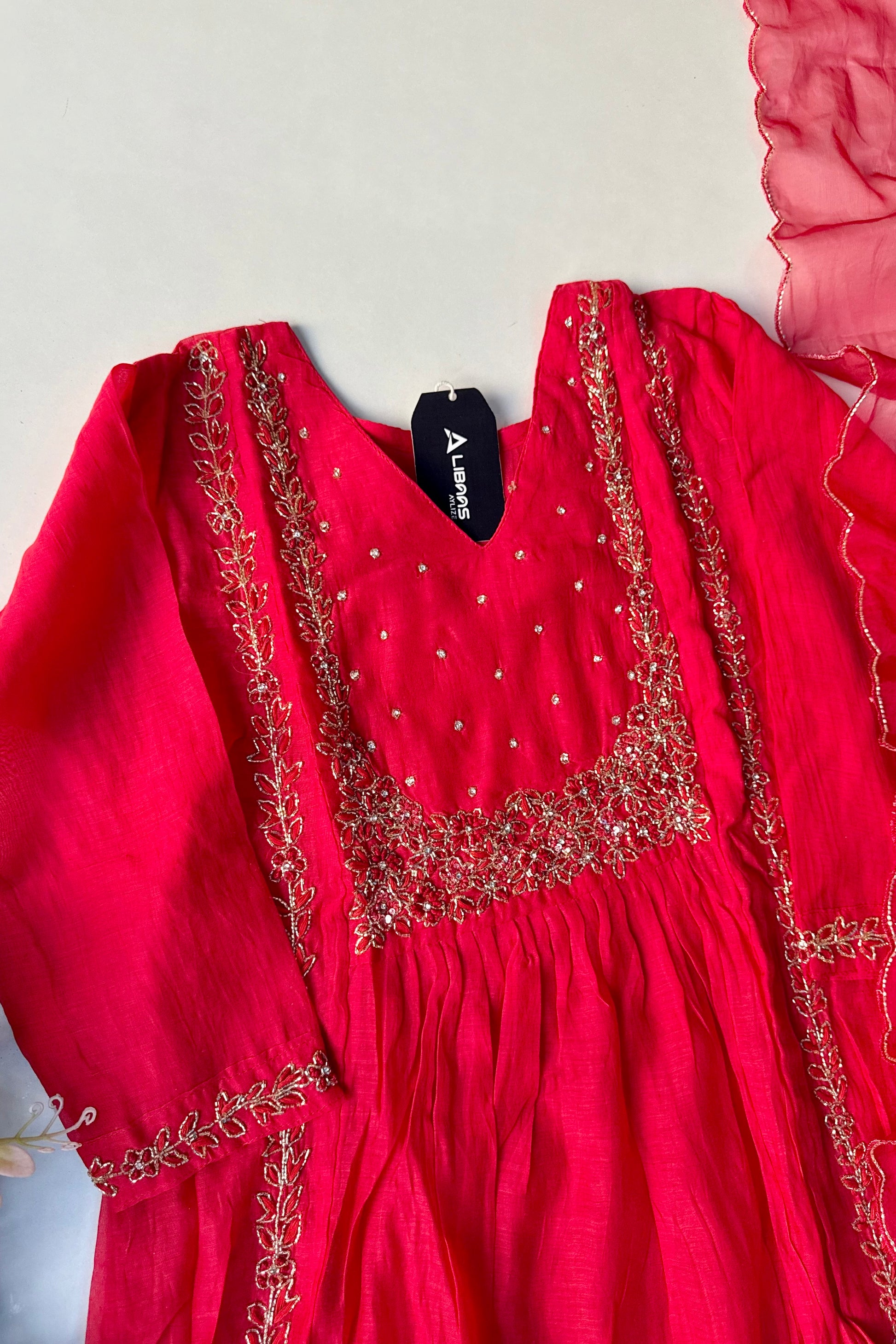 “Ayza” Premium Green Mul Chanderi A Line Suit set 🛍️