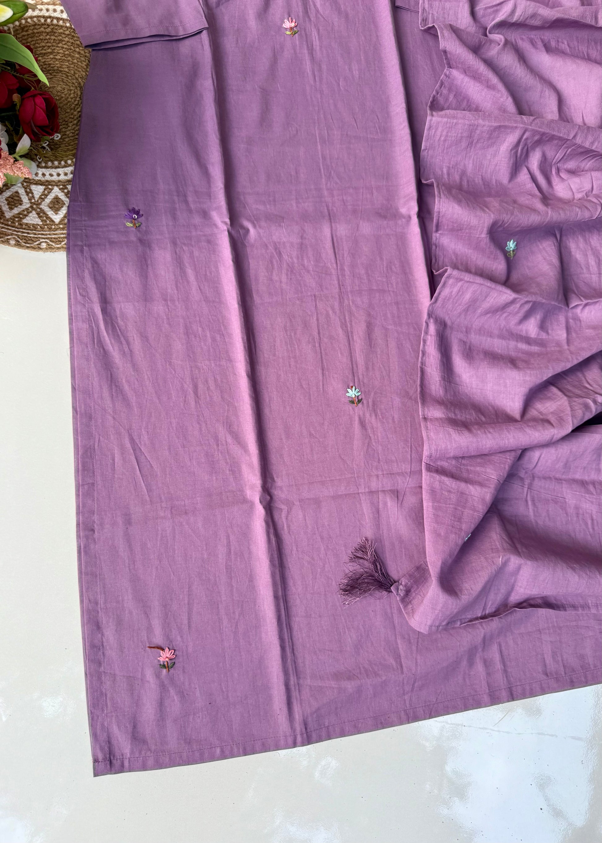“Avnika” Premium cotton thread work kurta set