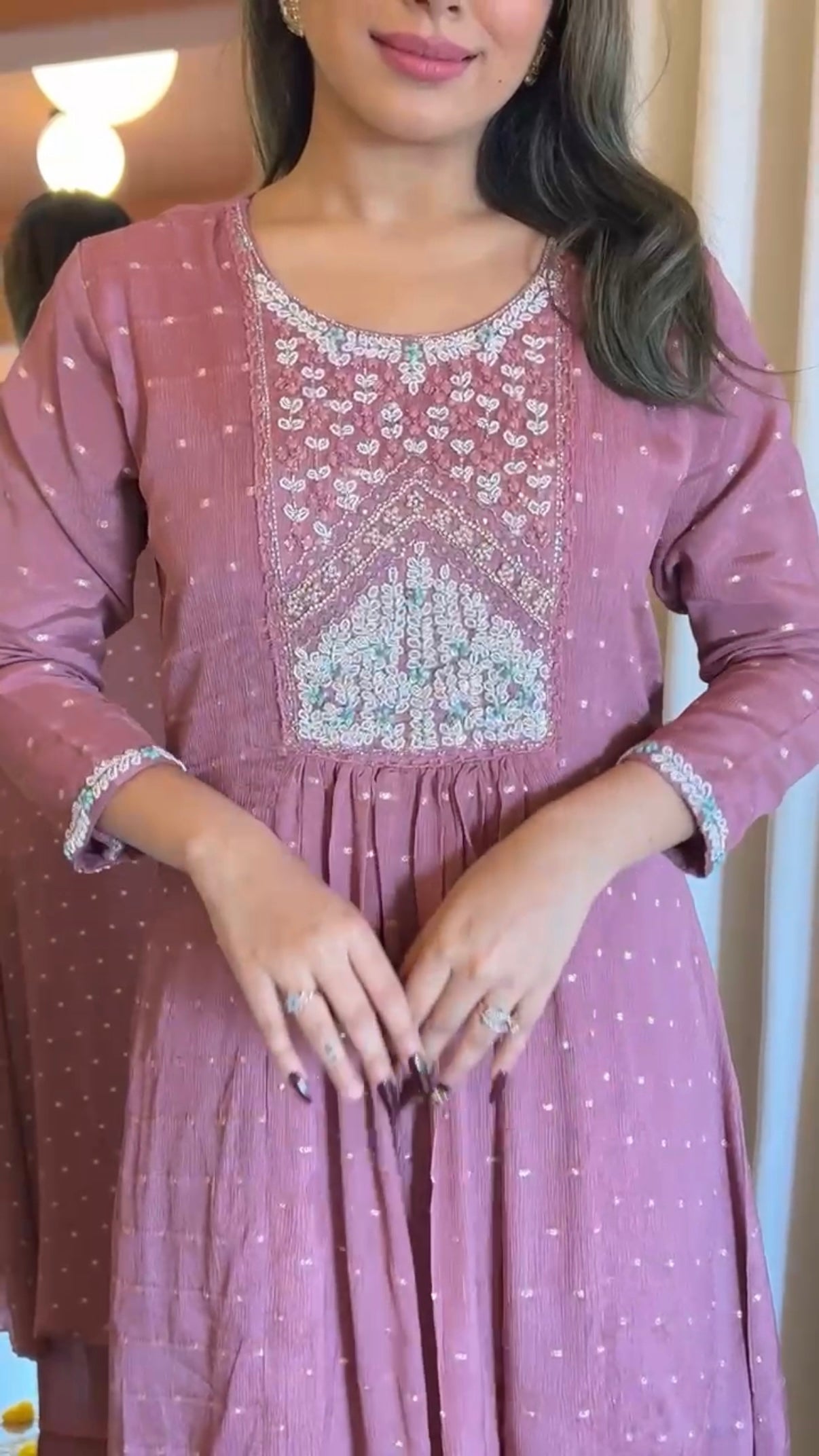 “HANIYA” Party wear Tissue silk anarkali suit set