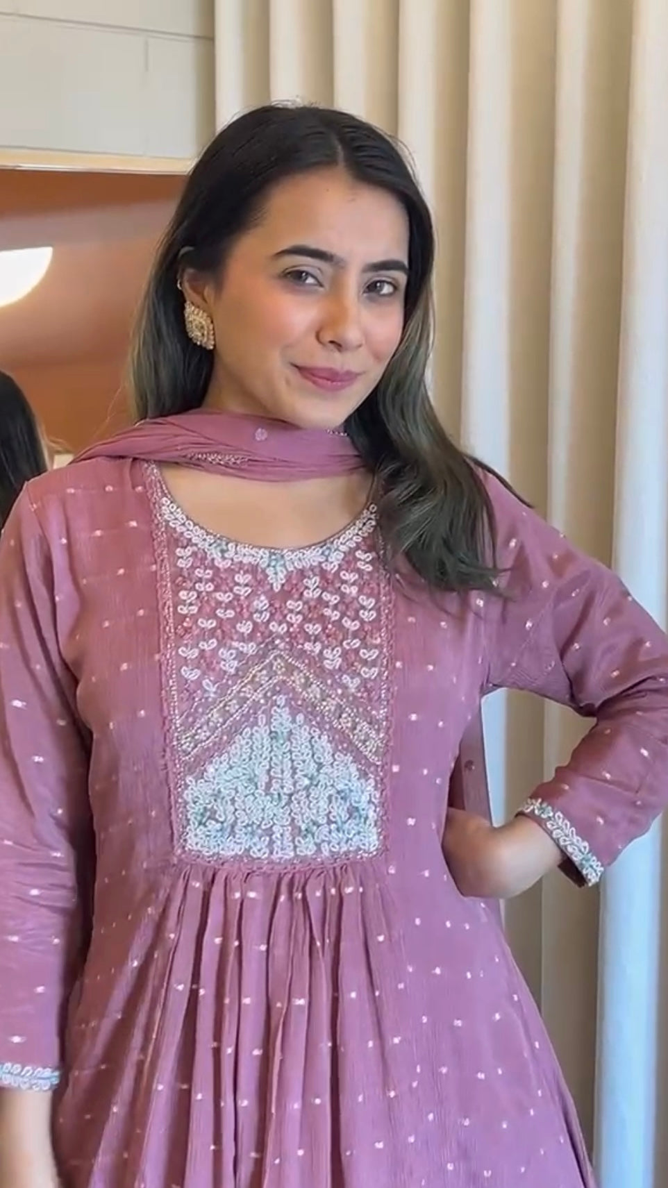 “HANIYA” Party wear Tissue silk anarkali suit set