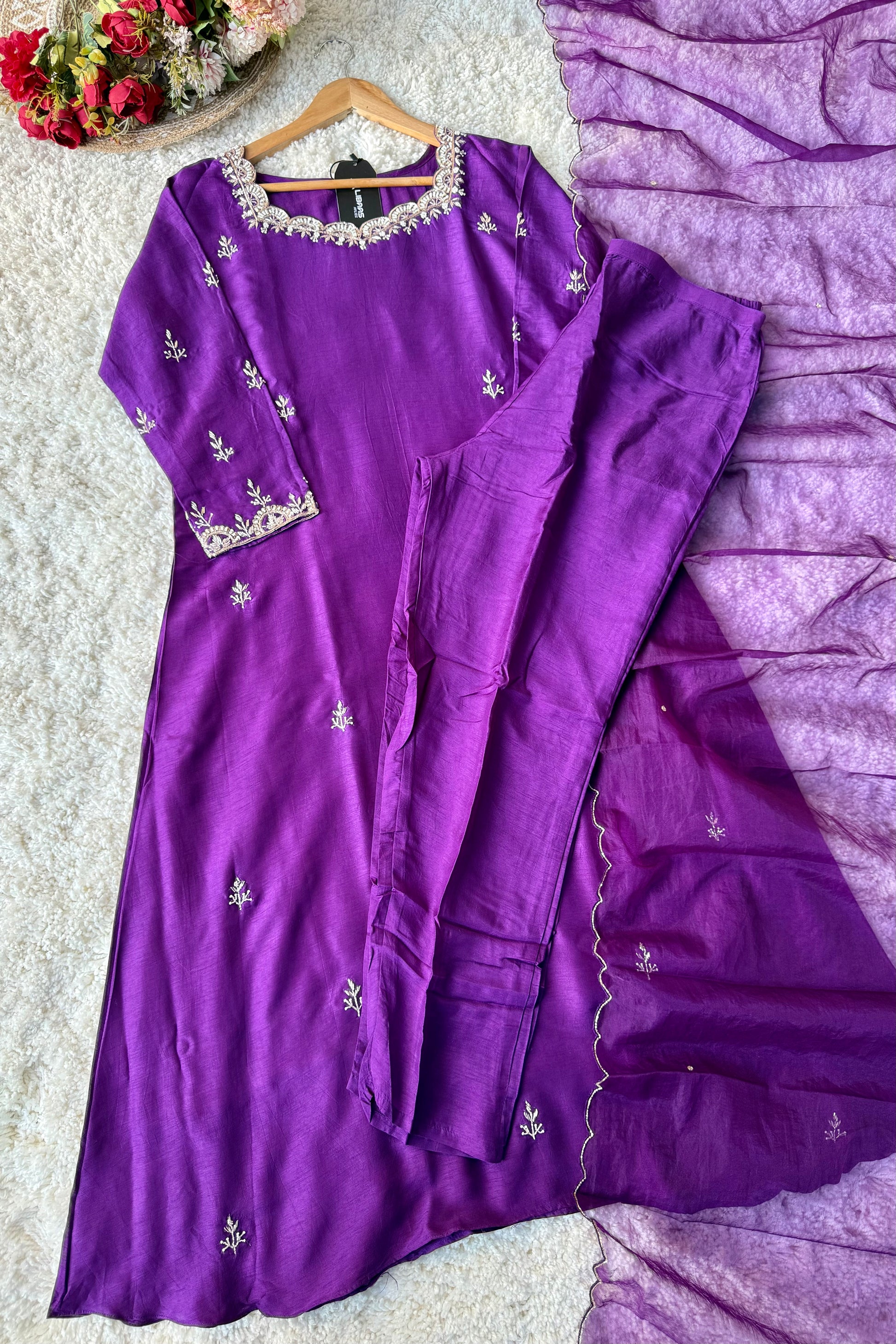 ✨ “Luxe – Premium Dola Silk Kurta Bottom Dupatta Set