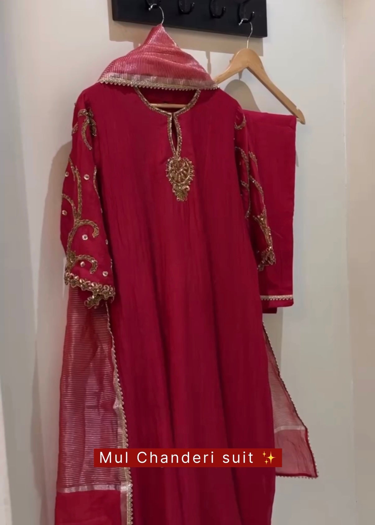 “Myra” Premium Mul Chanderi A line Anarkali Kurta Set