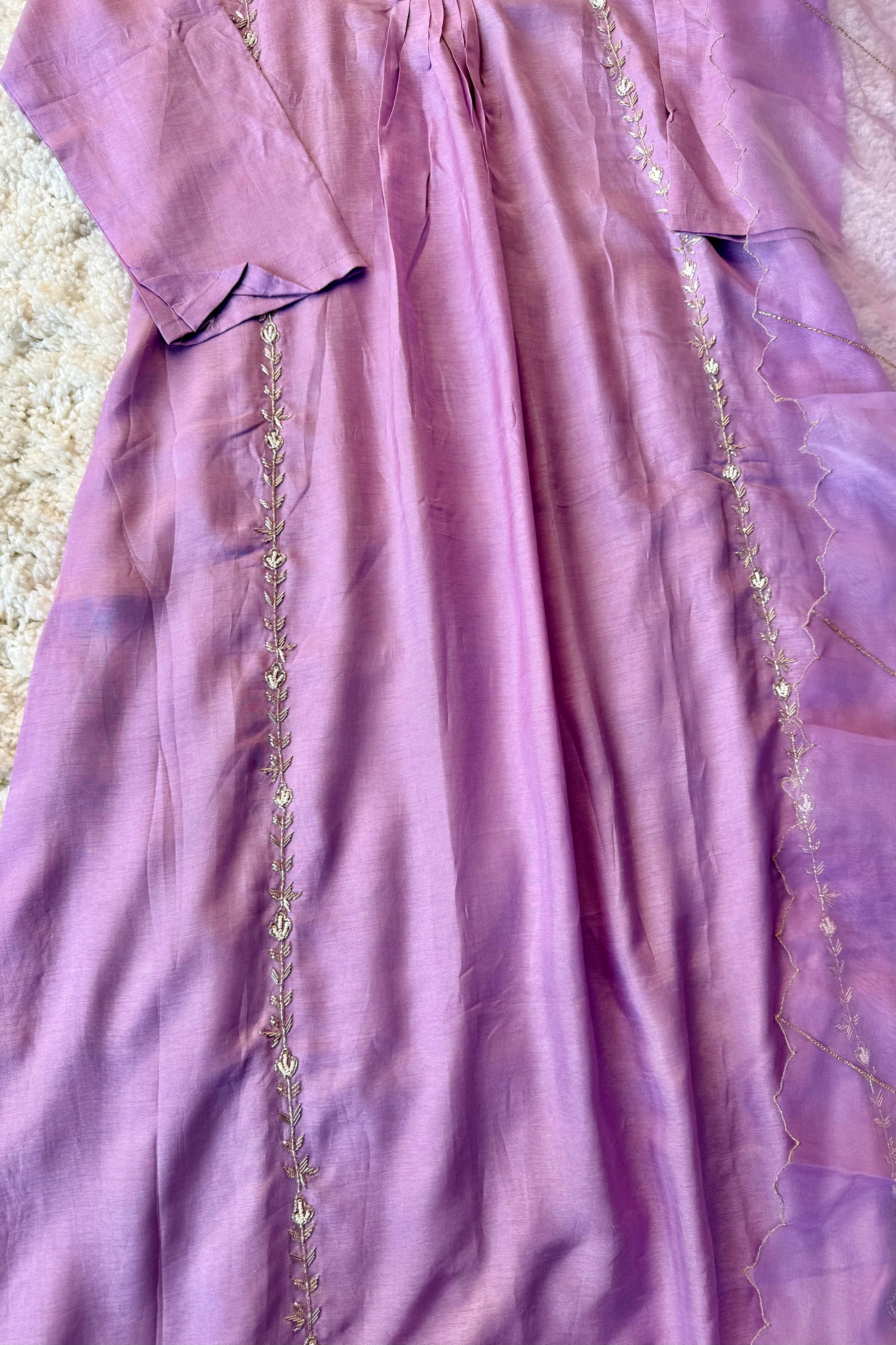 “Eira” Heavy handwork Dola silk A line kurti set 🛍️