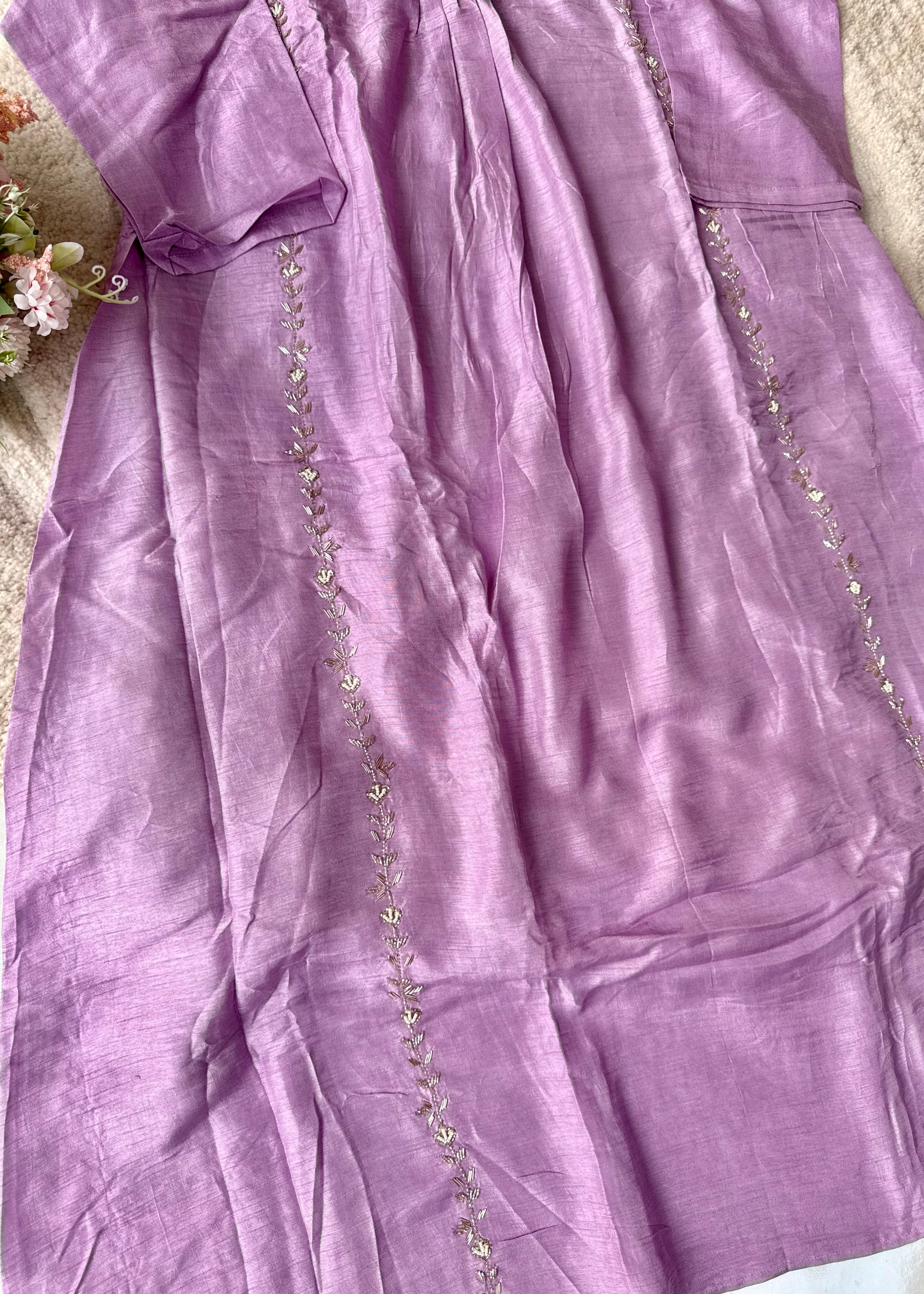“Eira” Heavy handwork Dola silk A line kurti set 🛍️
