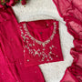 “Alya” Chinnon Silk Heavy Handwork Kurta Palazzo Set with Dupatta