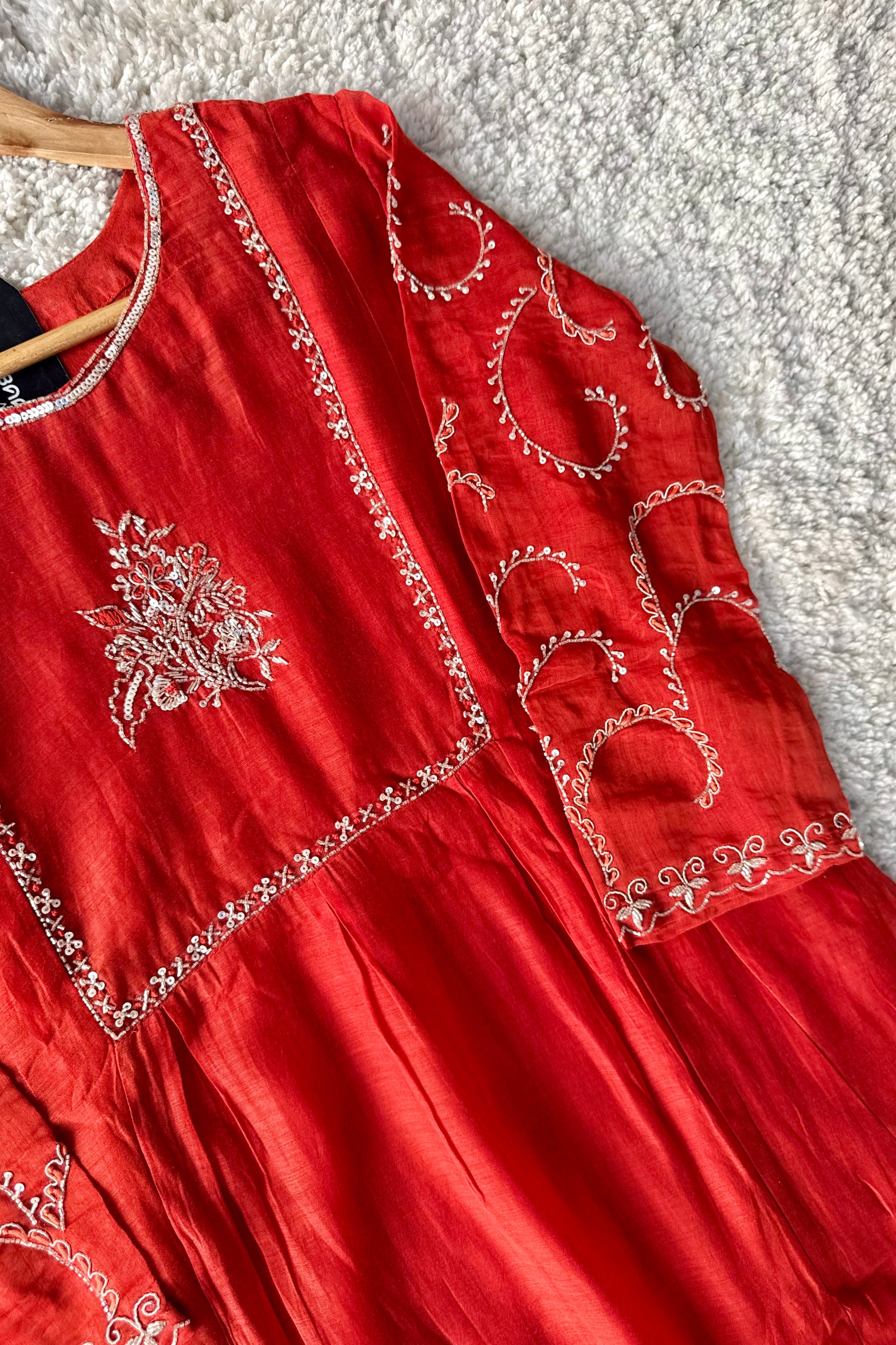 🛍️”Crown –  Premium Party wear  Mul Chanderi A Line Kurta Set