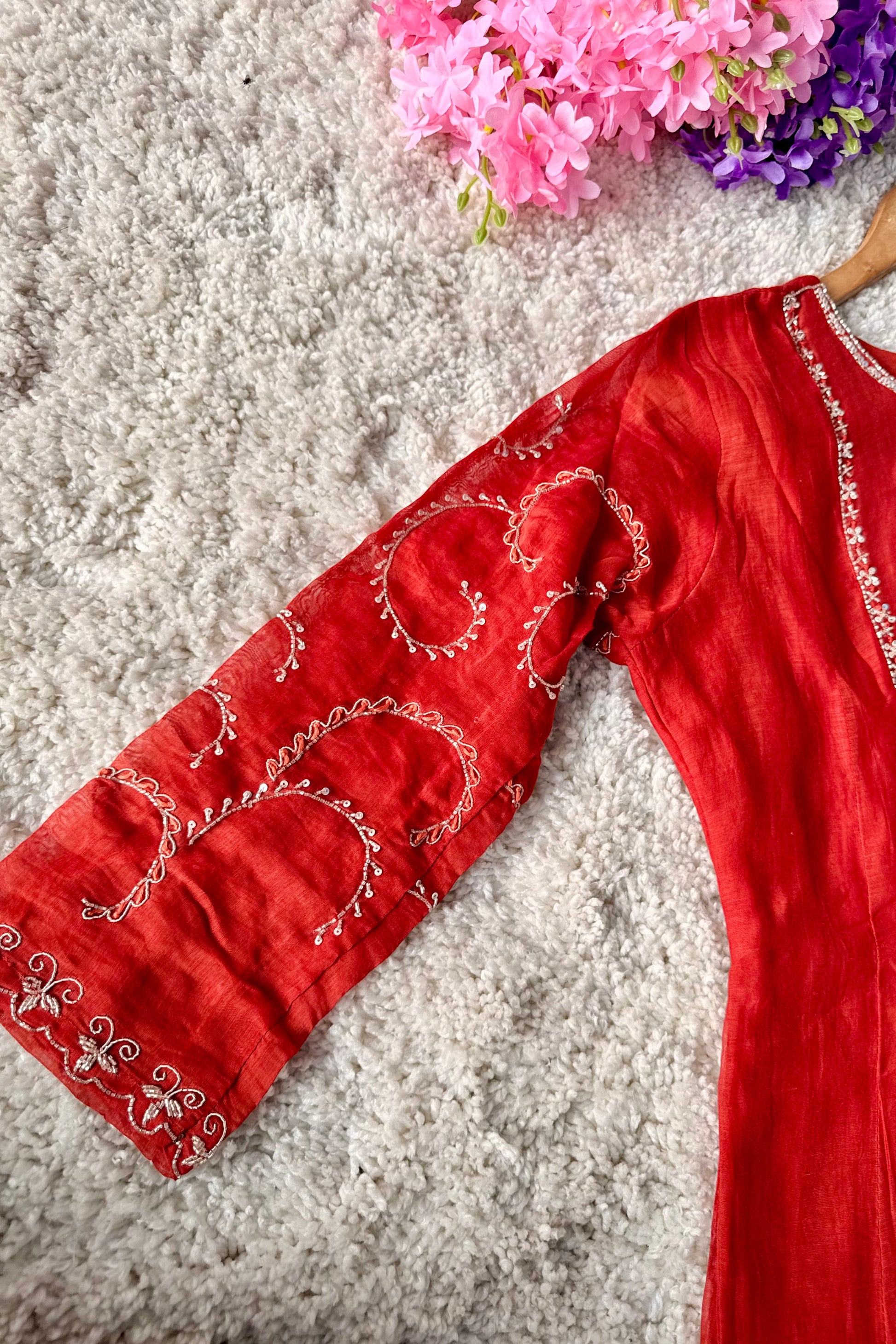 🛍️”Crown –  Premium Party wear  Mul Chanderi A Line Kurta Set
