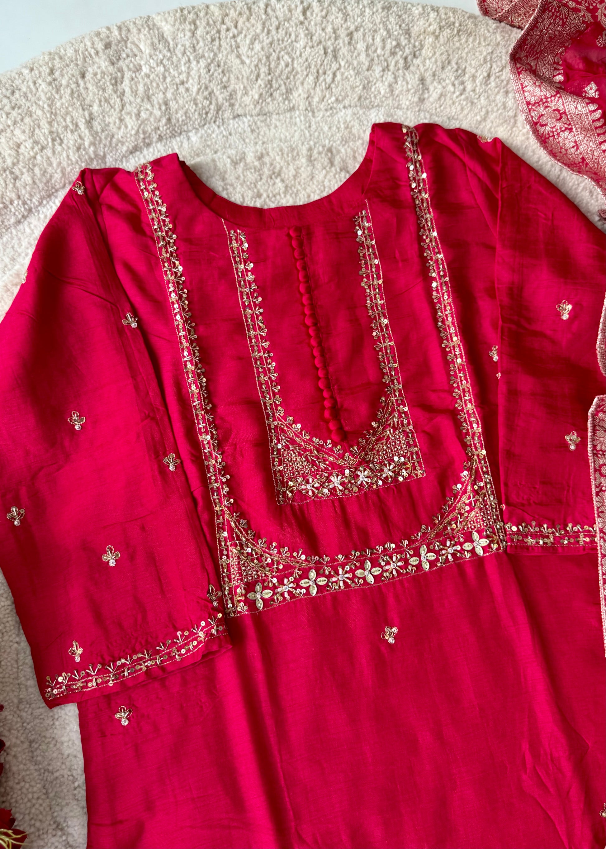 “Hiya” Premium range Dola Silk handwork Kurta Set